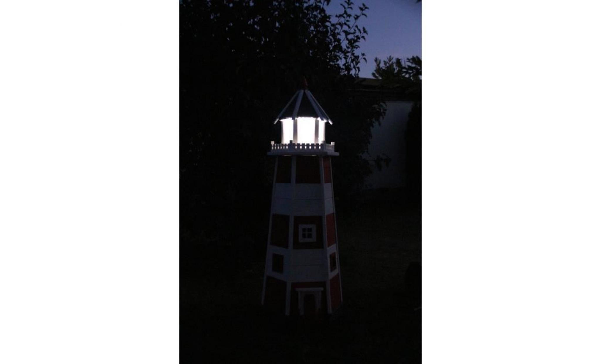 1,10 m phare rouge/blanc type 2 avec Éclairage solaire pas cher