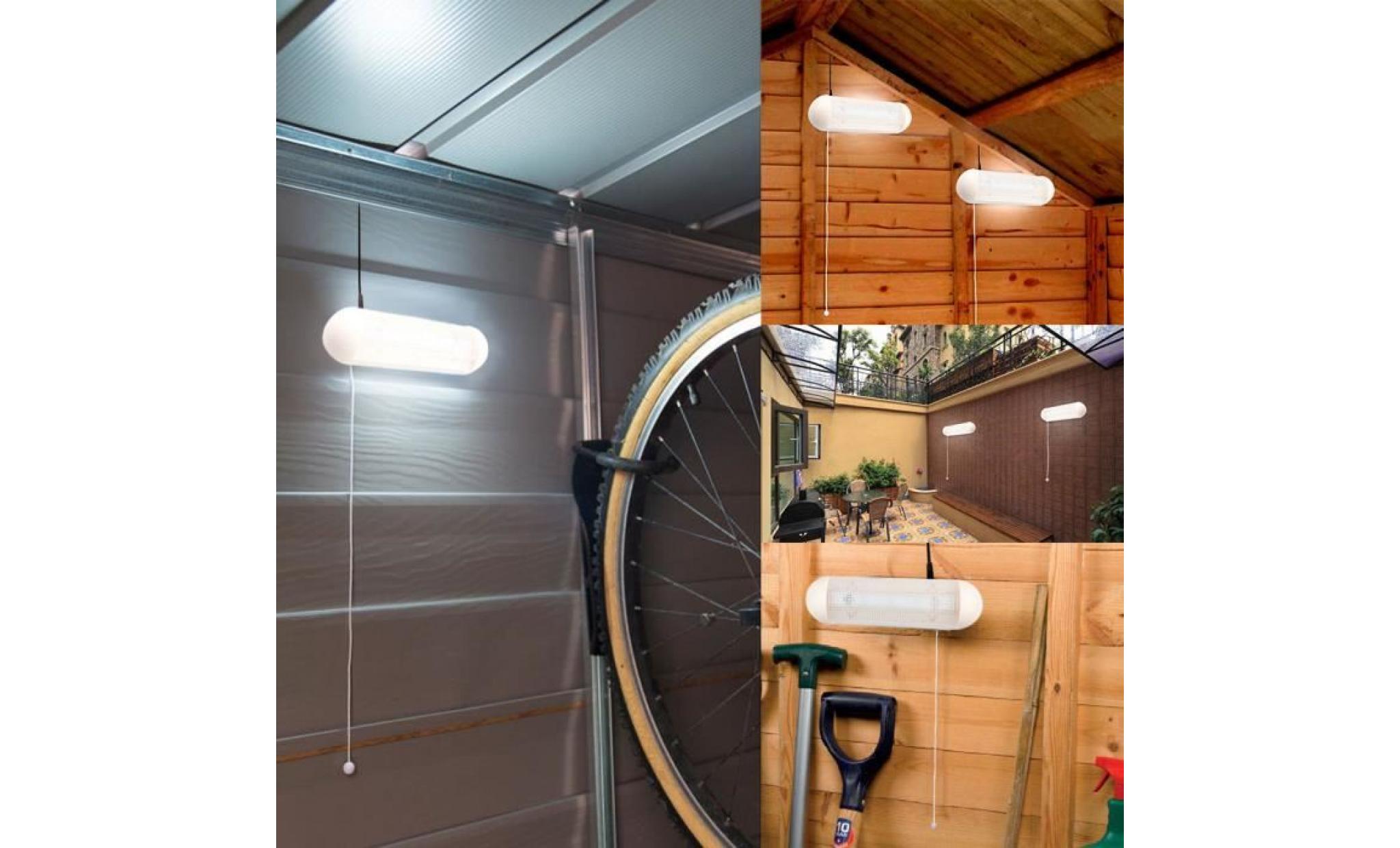 1 à 2 pcs solaire 10 w 5led mur lumière blanc rechargeable avec pull cordon interrupteur pour garage écurie stable jardin cour pas cher