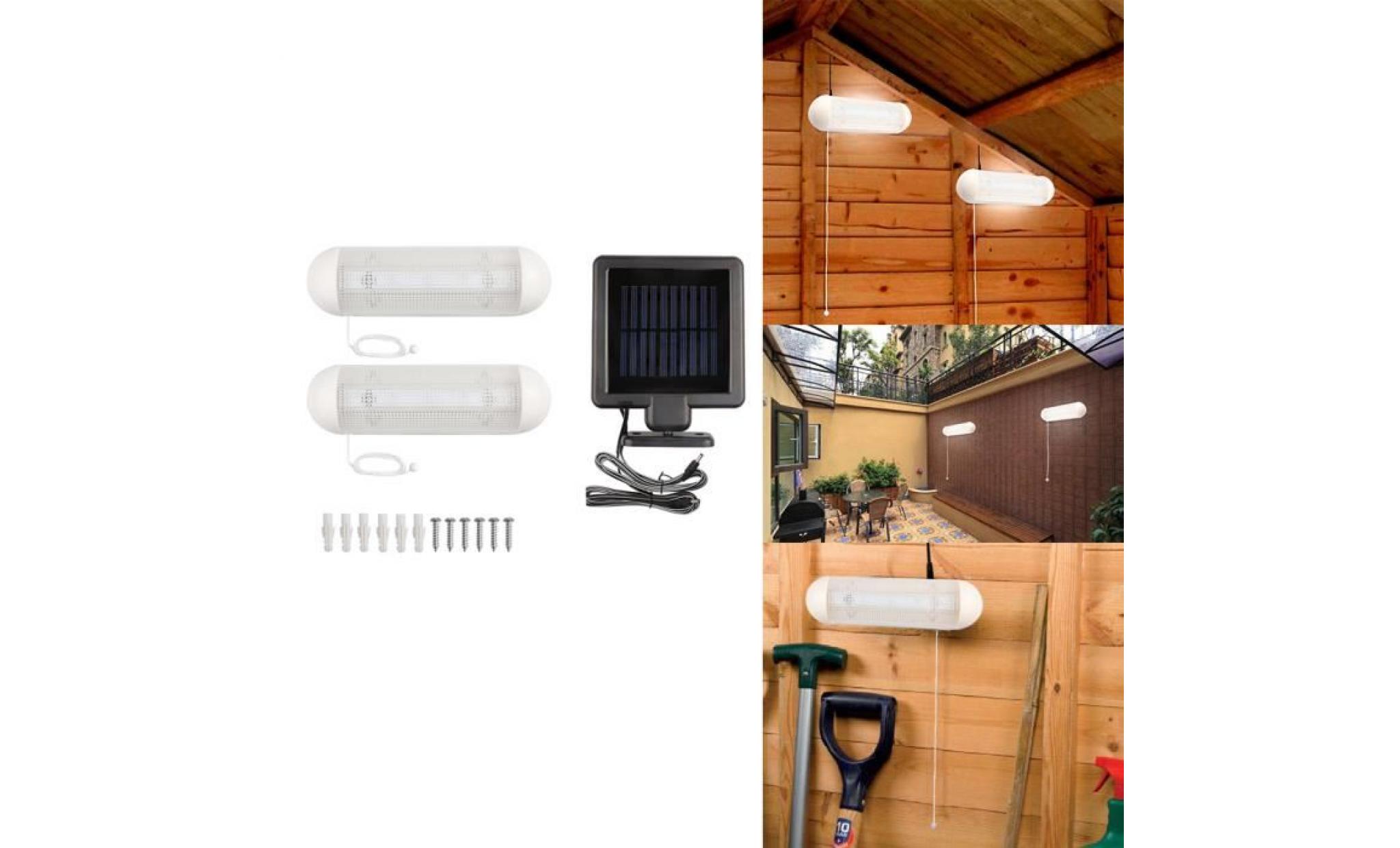 1 à 2pcs 10w 5led mur de lumière lumière led solaire avec commutateur de cordon de tirage pour garage shed stable garden courtyard
