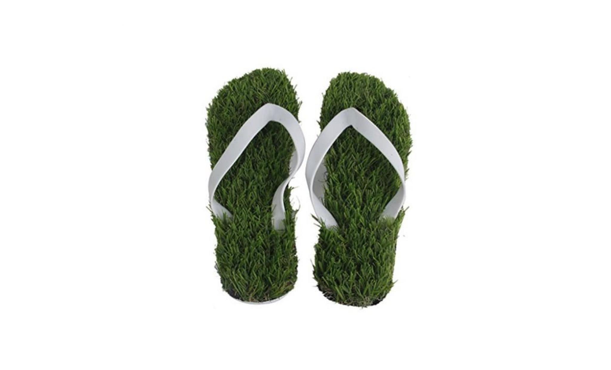 1 paire de chaussures de simulation à gazon tongs herbe chaussons taille 37