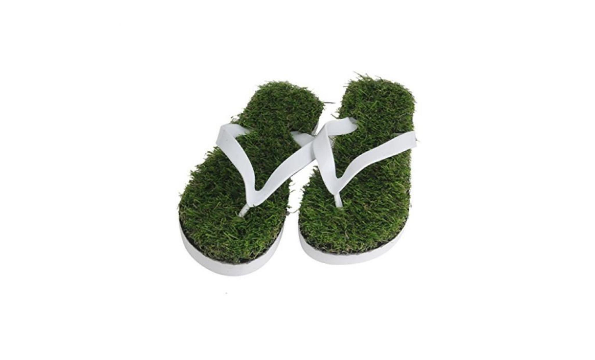 1 paire de chaussures de simulation à gazon tongs herbe chaussons taille 45 pas cher