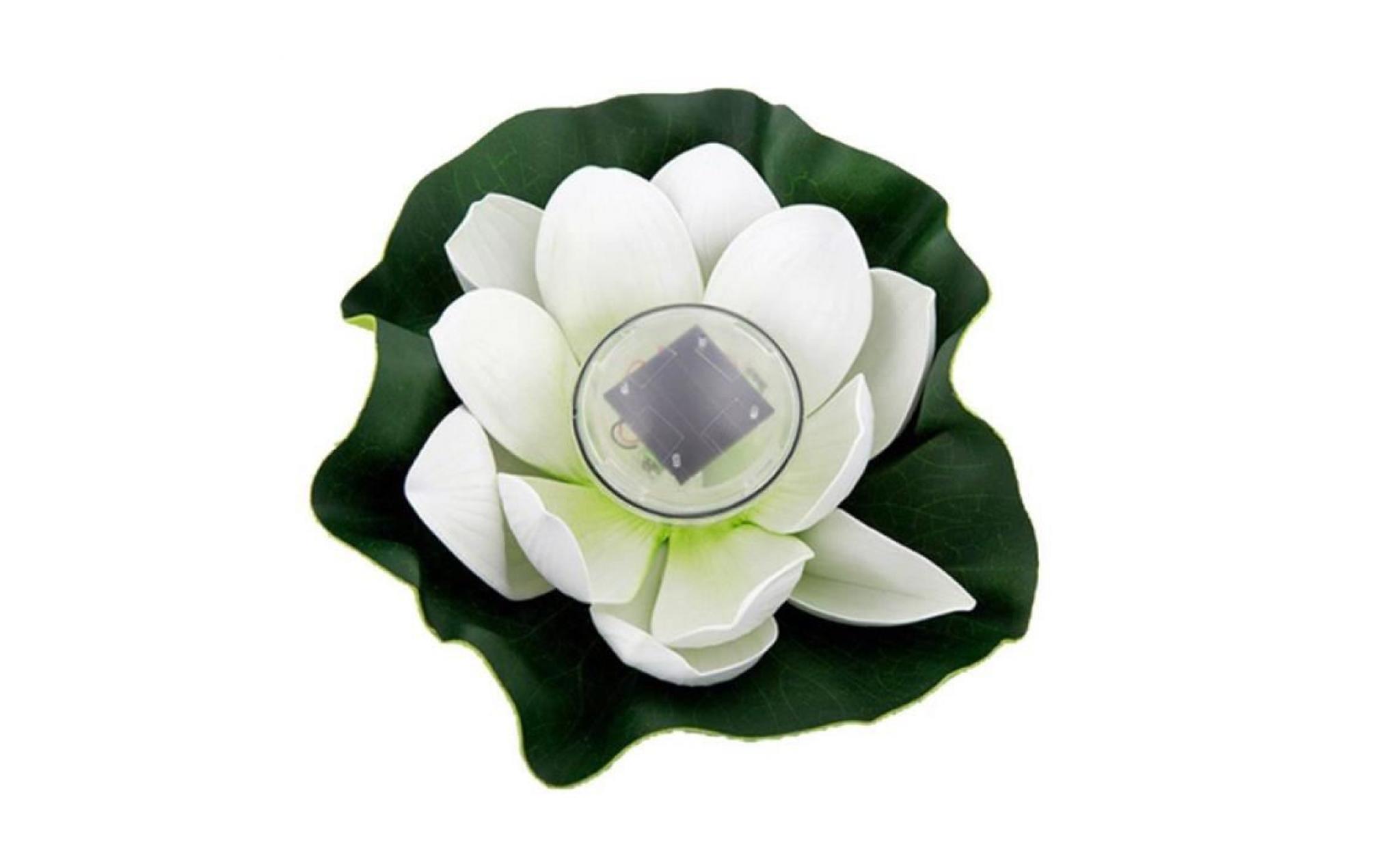 1 pcs blanc lotus fleur forme solaire puissance lumière d'eau flottante extérieure étanche led lampe pour jardin d'étang de la