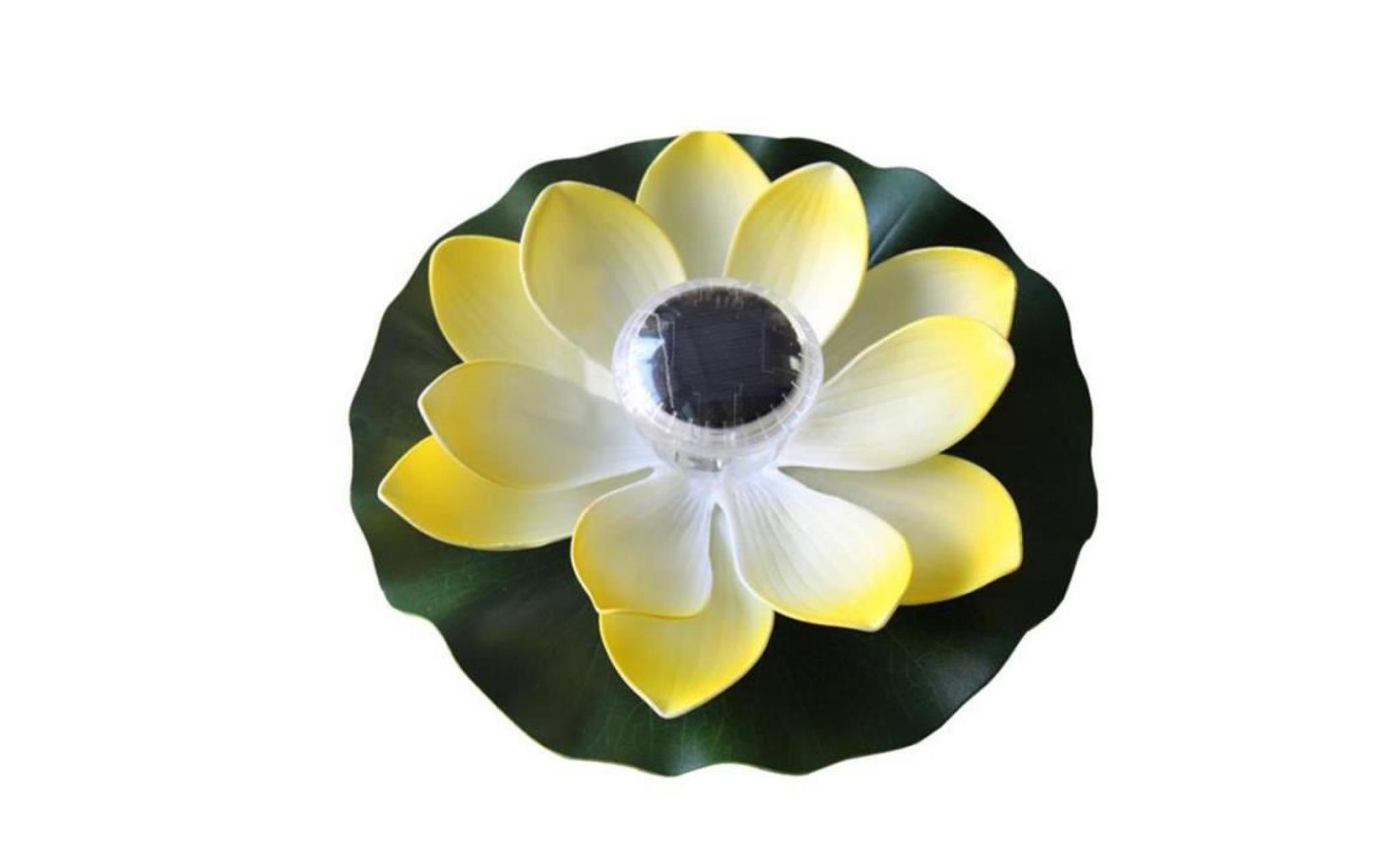 1 pcs jaune lotus fleur forme solaire puissance lumière d'eau flottante extérieure étanche led lampe pour jardin d'étang de la