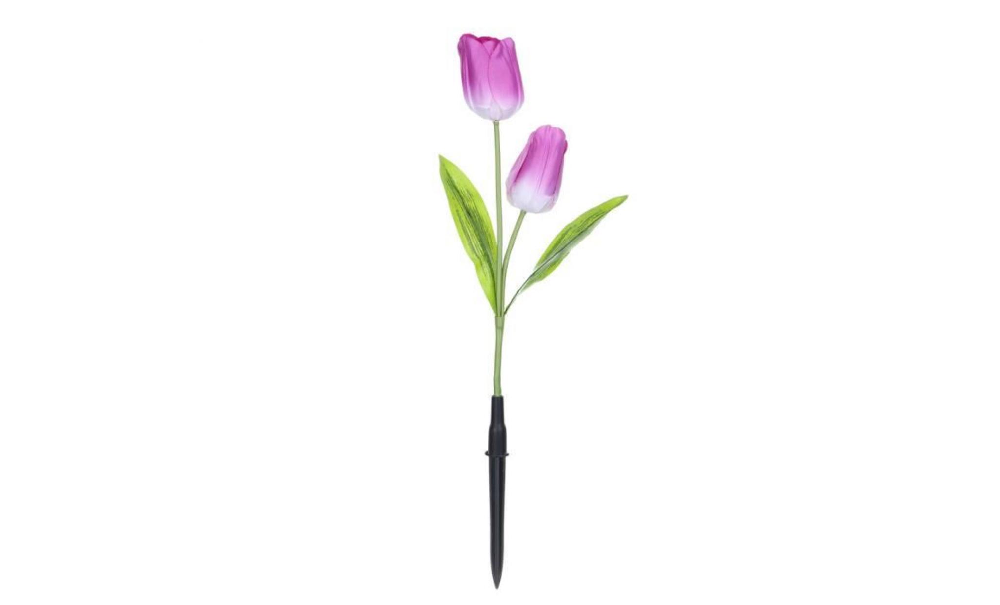 1 set de fleur de tulipe solaire de jardin lumière led lumière de fleur patio décor maison 12176 pas cher