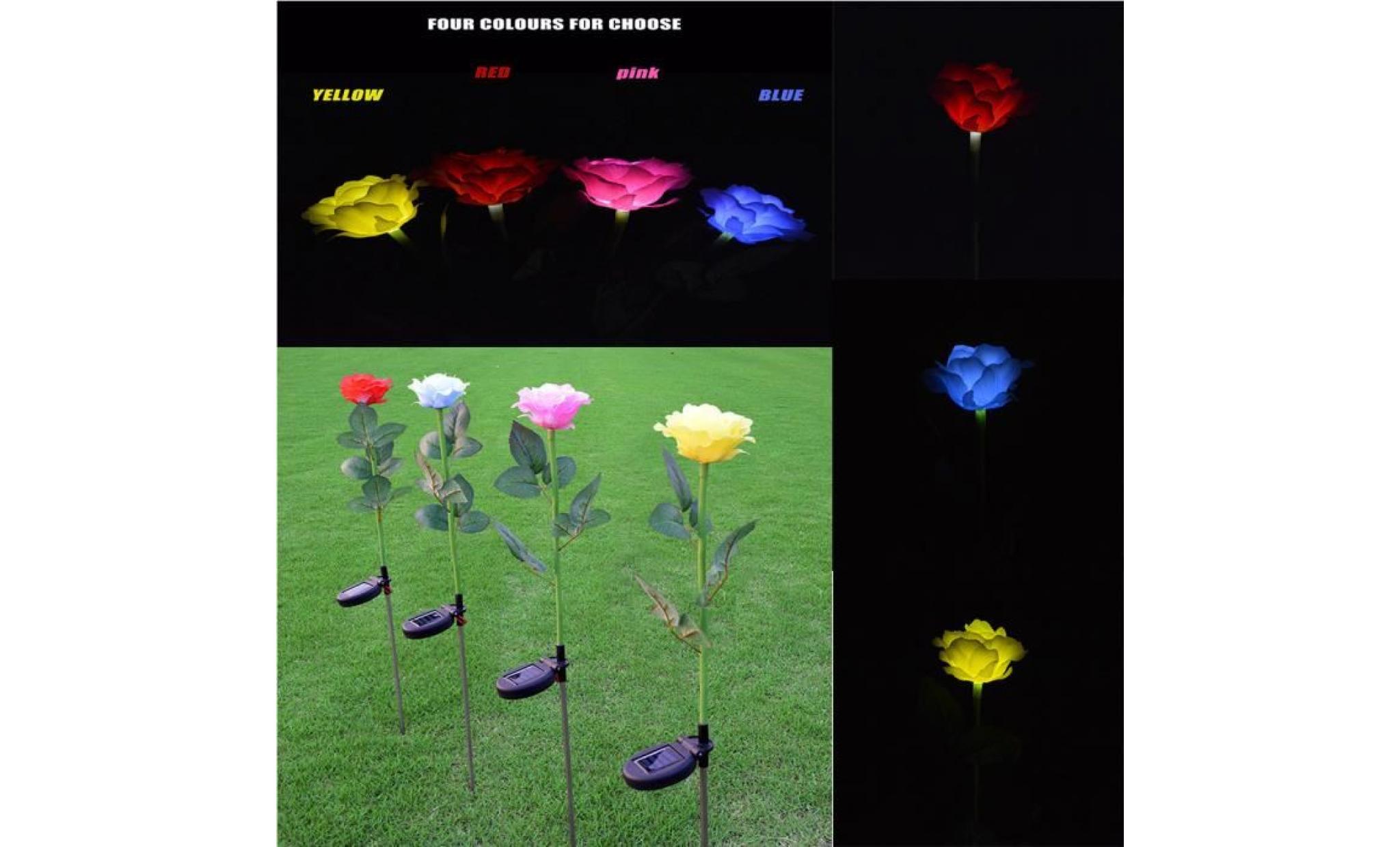 1 tête solaire led décoratif d'extérieur lampe de pelouse 1 tête de fleur de tulipe lumière jaune