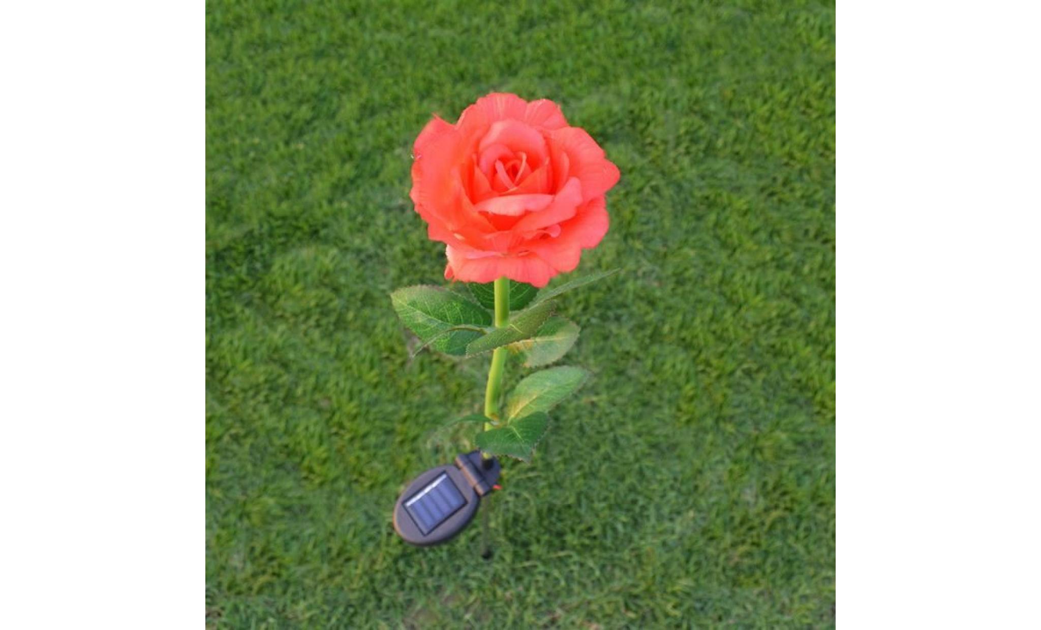 1 tête solaire led décoratif d'extérieur lampe de pelouse 1 tête de fleur de tulipe lumière rose pas cher