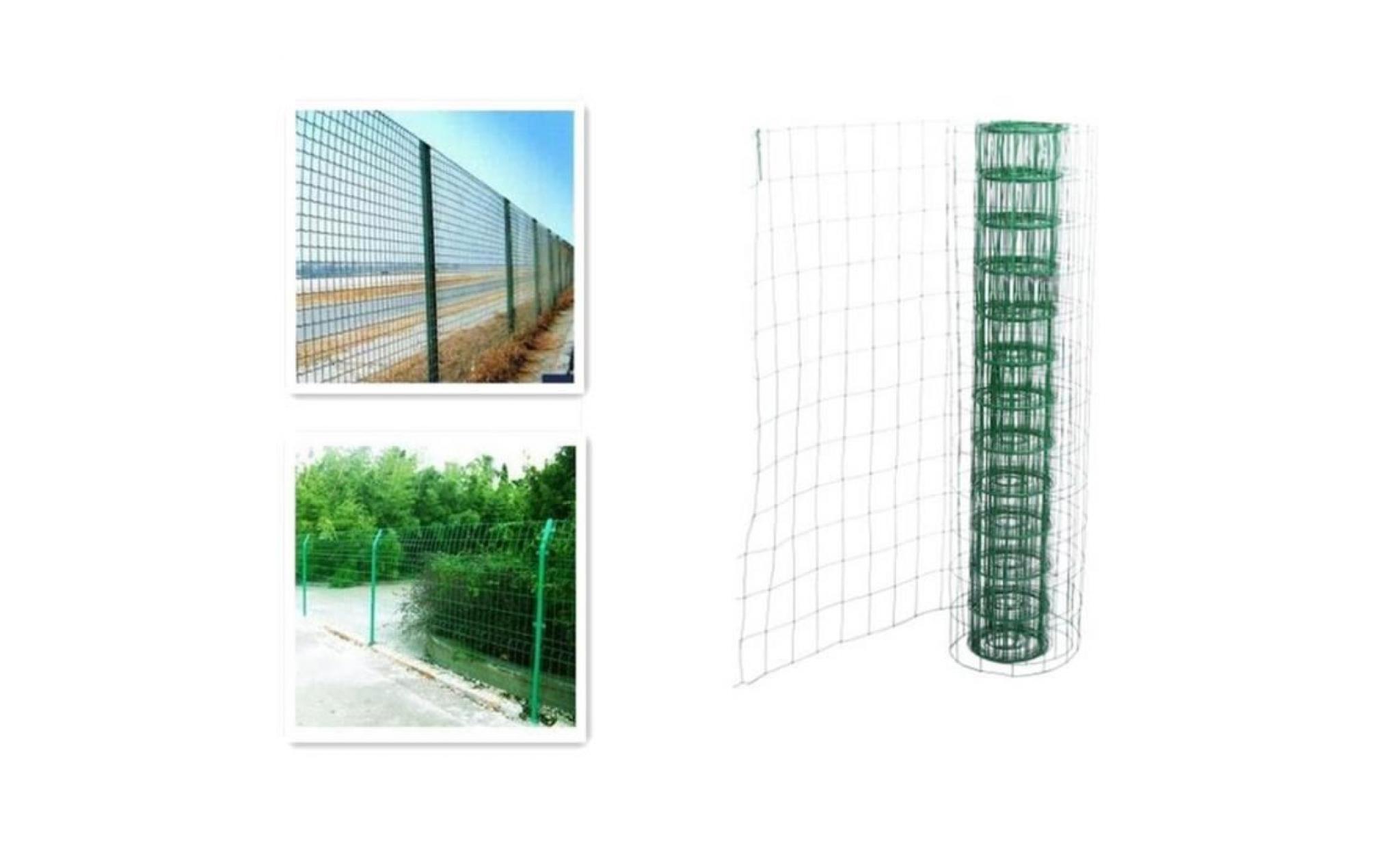 10.2m clôture métallique clôture de maillage pvc enduit pour jardin pelouse bordure