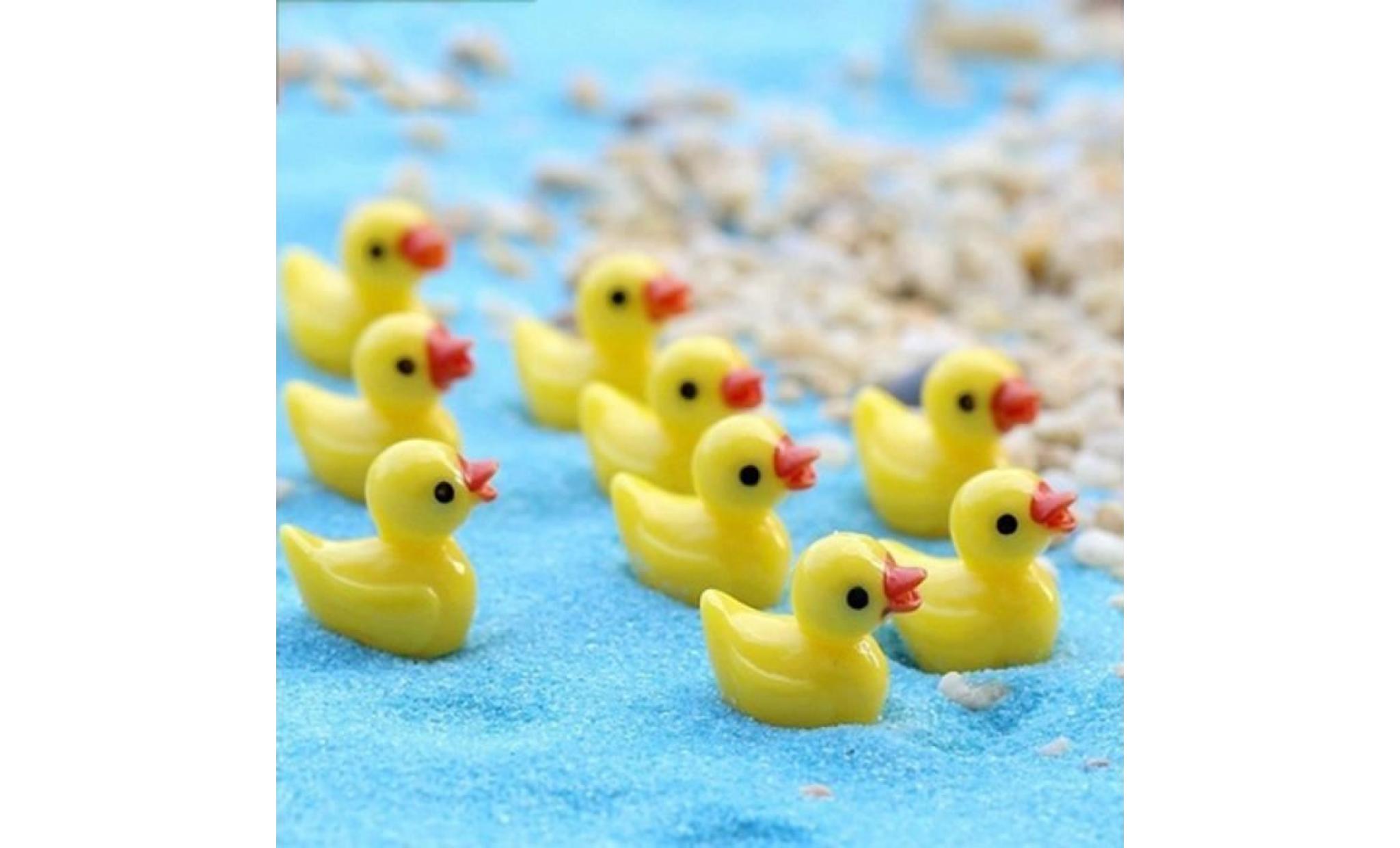 10 pcs petits canards jaunes statuette mingon en résine mini déco pour jardin miniature 1.8*1.5cm