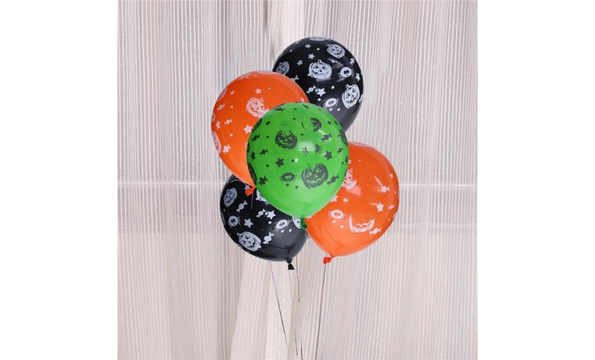 100pcs 12 pouces 2.8g citrouille ronde ballons en latex imprimé pour la décoration de fête d'halloween (style mixte) pas cher