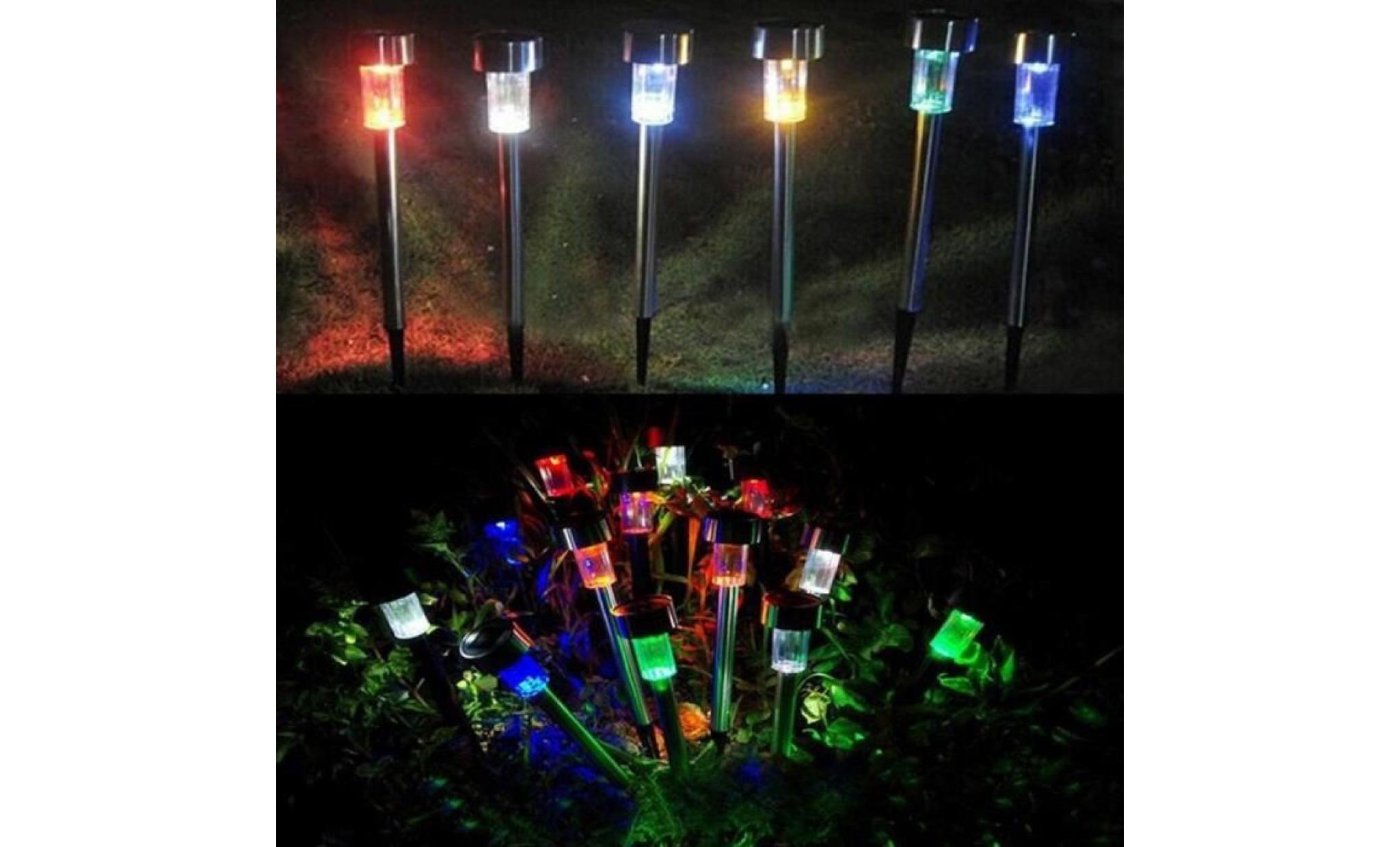 20pcs en acier inoxydable ÀÉnergie solaire couleur changeante lampes de jardin À led rechargeable pas cher