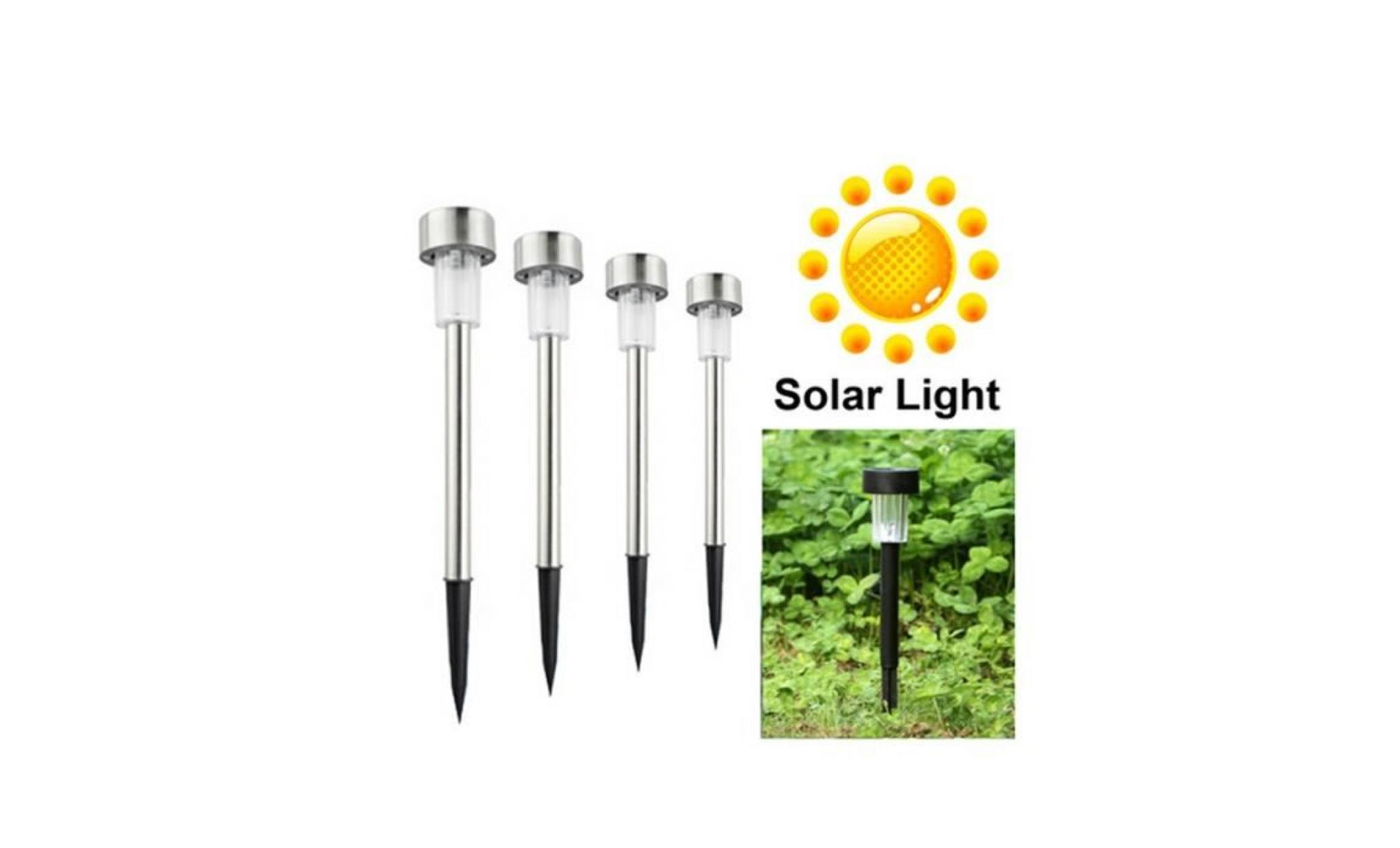 10pcs Solaire LED Lampe Panneau Solaire en acier inoxydable pour Chemin de Jardin Patio Extérieur Jardin (RBG)
