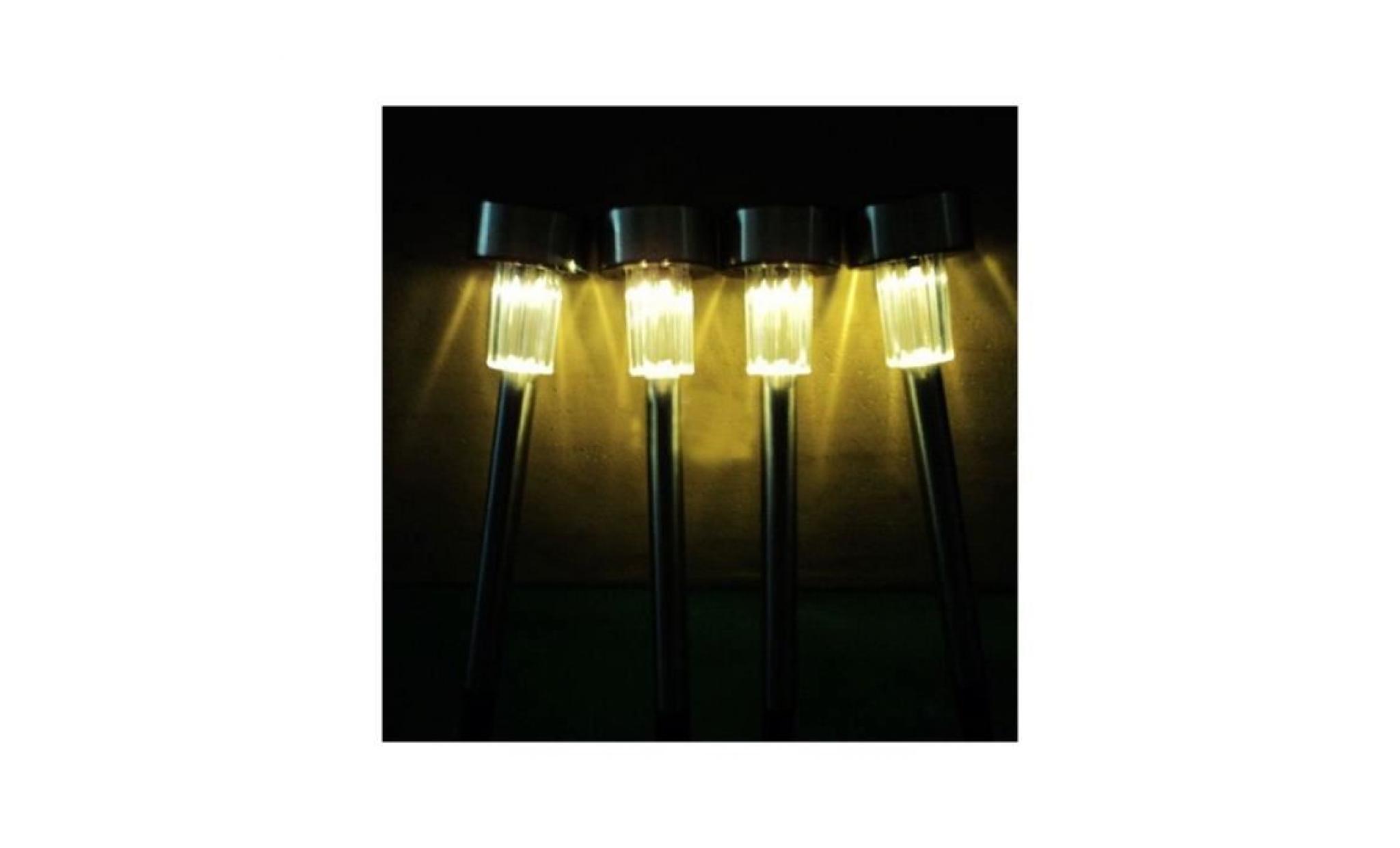 10pcs Solaire LED Lampe Panneau Solaire en acier inoxydable pour Chemin de Jardin Patio Extérieur Jardin (RBG) pas cher