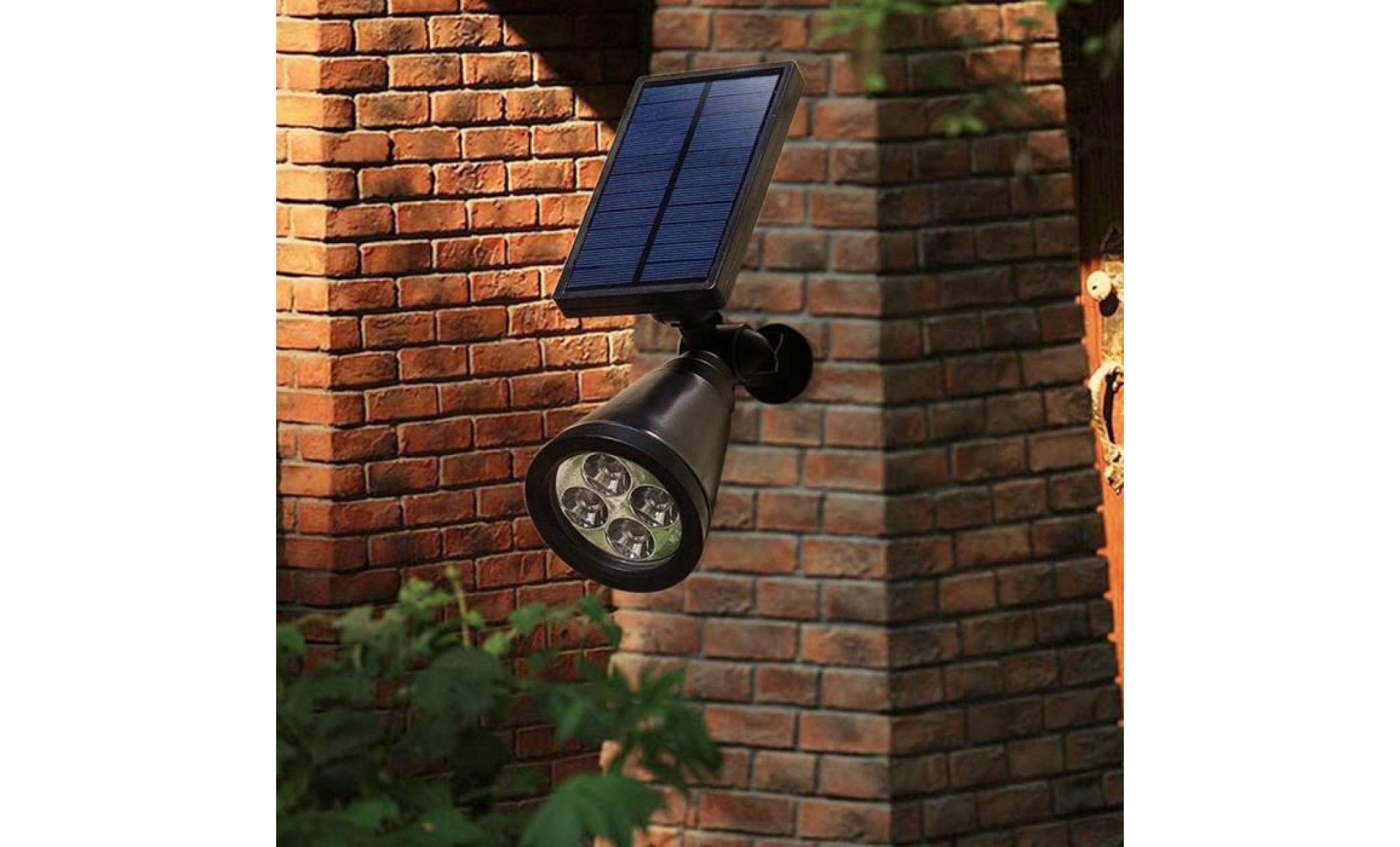 10x solar spot light projecteur extérieure 4 led lampes solaire etanche maison jardin pelouse eclairage lumière pas cher