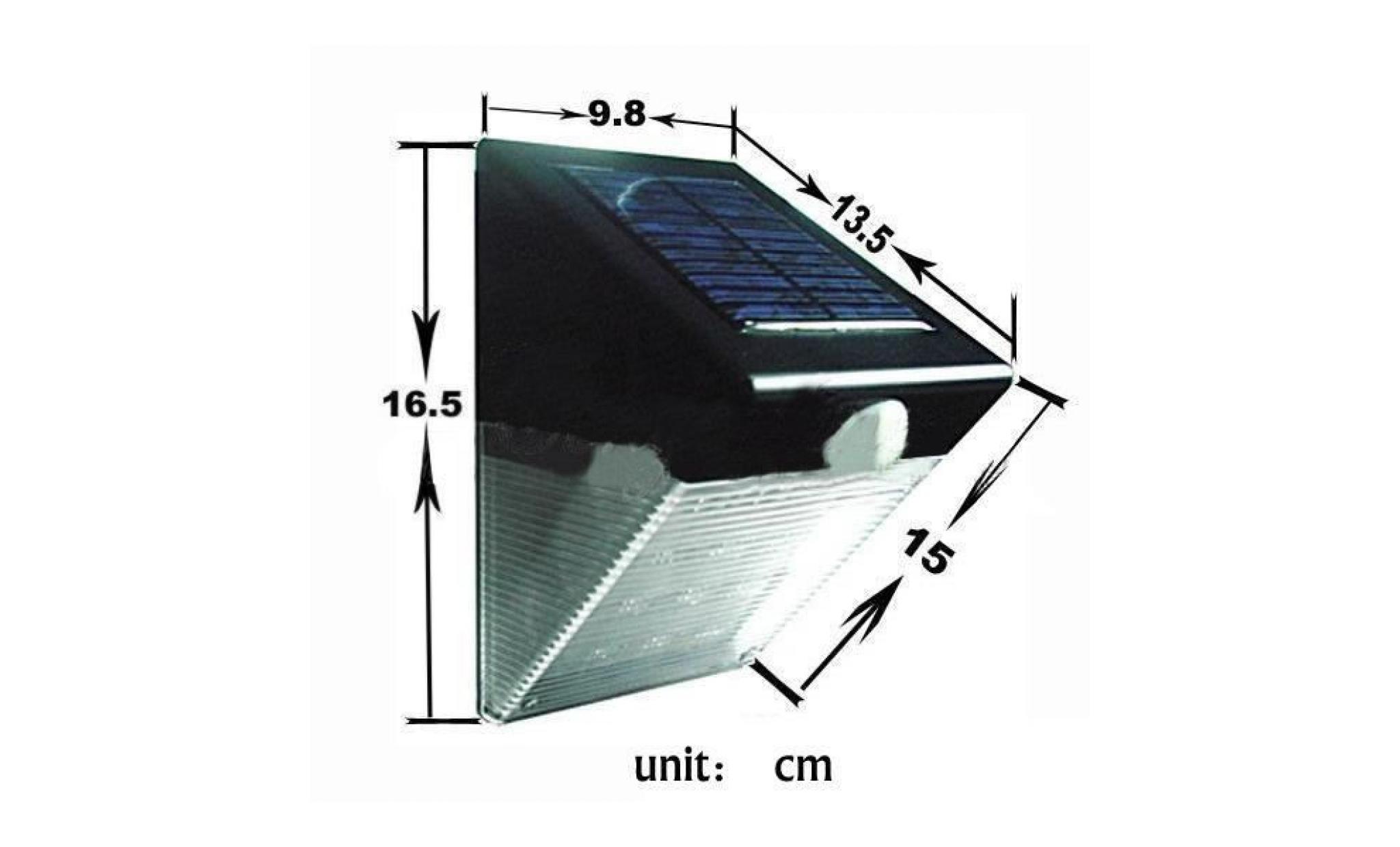 12 led applique solaire lumière extérieur mur jardin détecteur de mouvement capteur pas cher