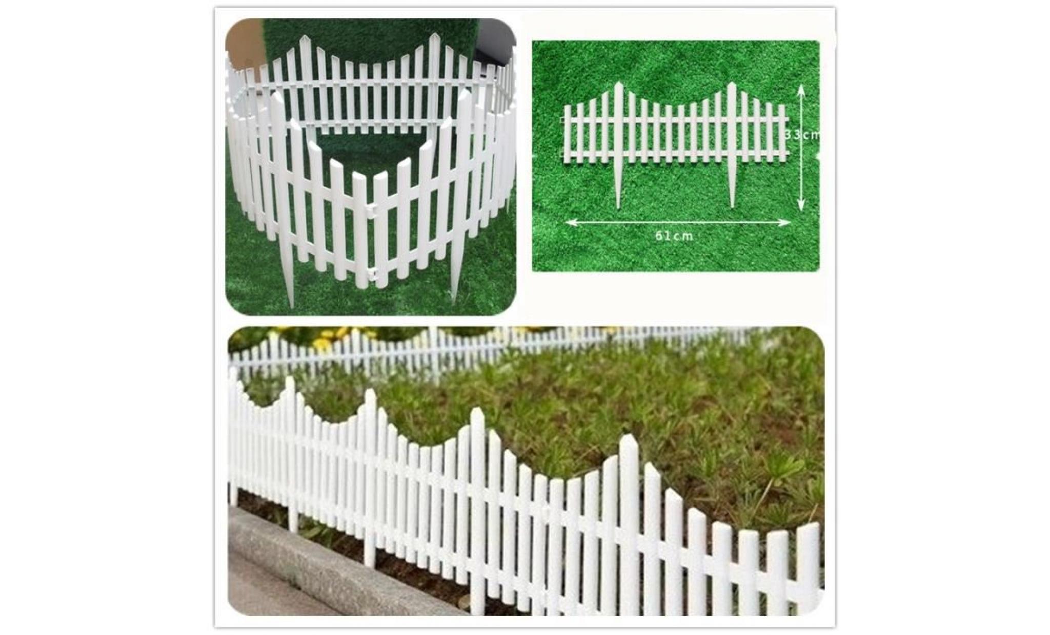 12pcs barrière de jardin clôture flexible plastique pelouse piquet pas cher