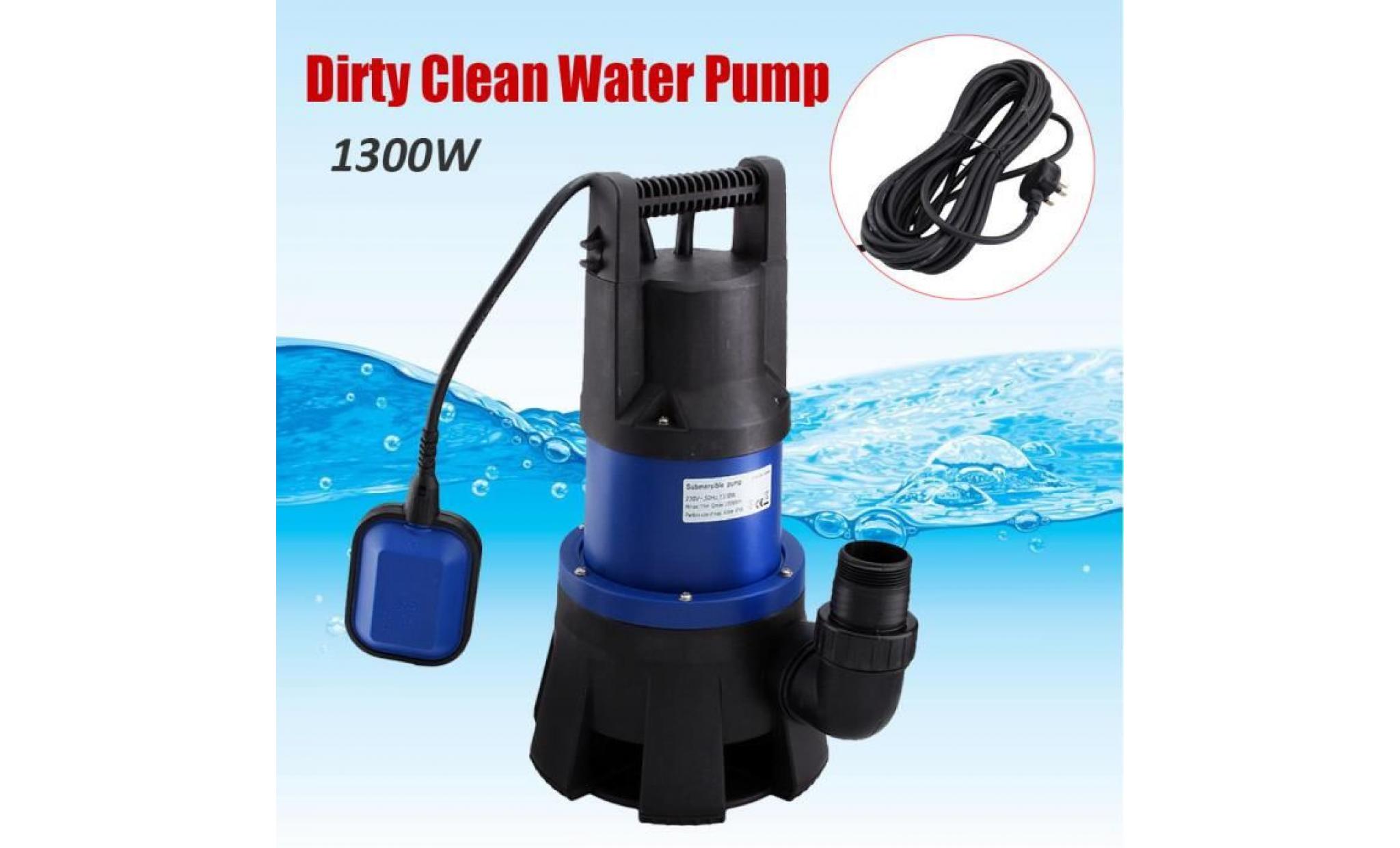 1300w électrique pompe d'épuisement  purifier eau outil jardin fontaine 25000l/h avec 10m câble uk plug   xy fr pas cher