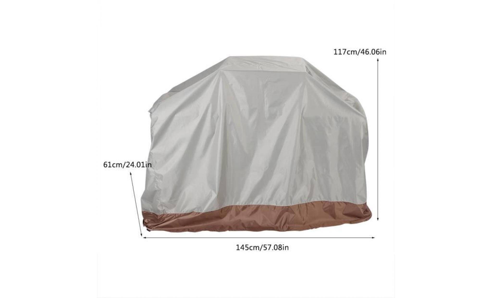 145 * 61 * 117cm couverture de gril de barbecue en tissu d'oxford 210d extérieur imperméable pas cher