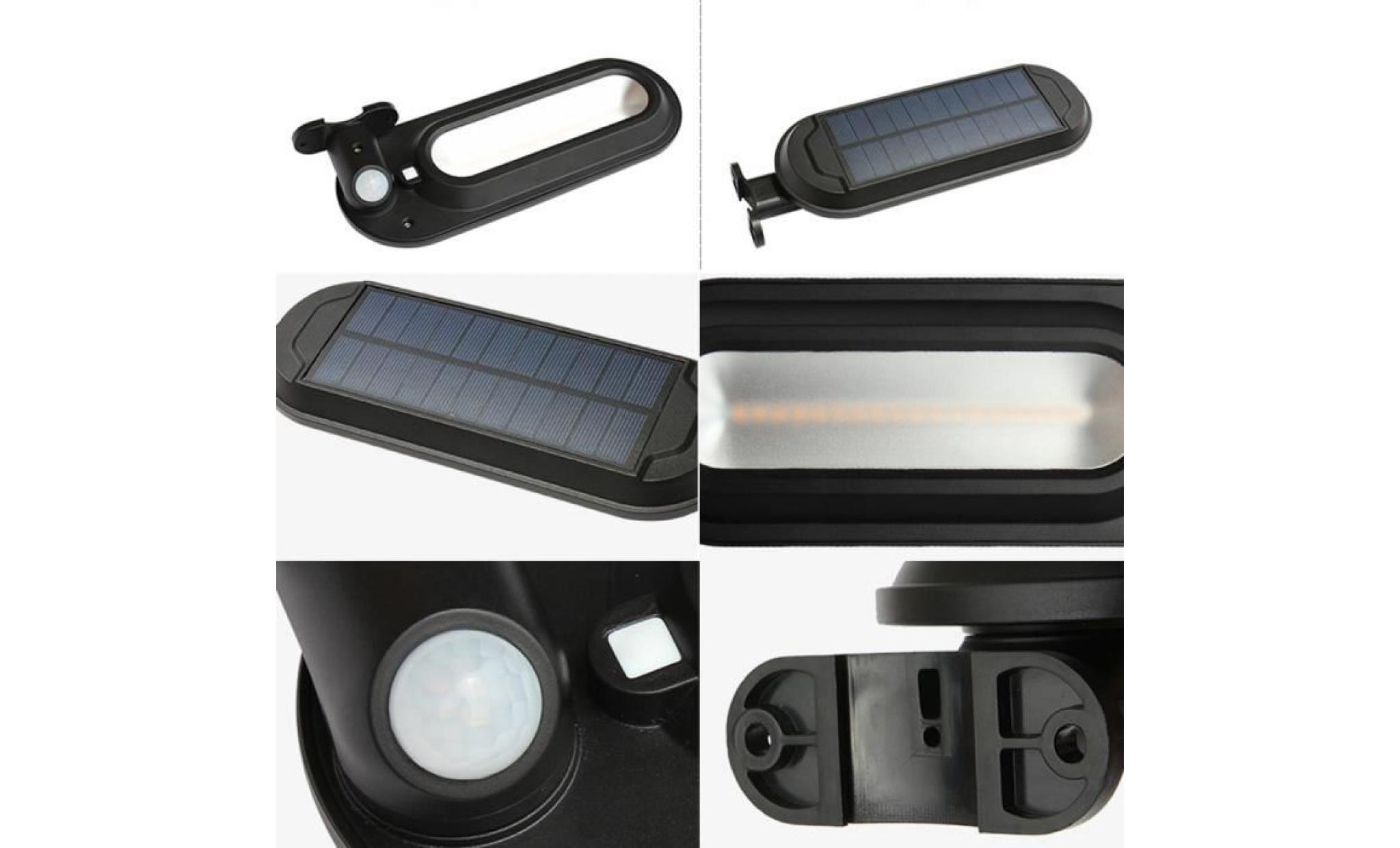 18led lampe solaire  pir motion sensor lampe mural（noir）（blanc chaud） pas cher