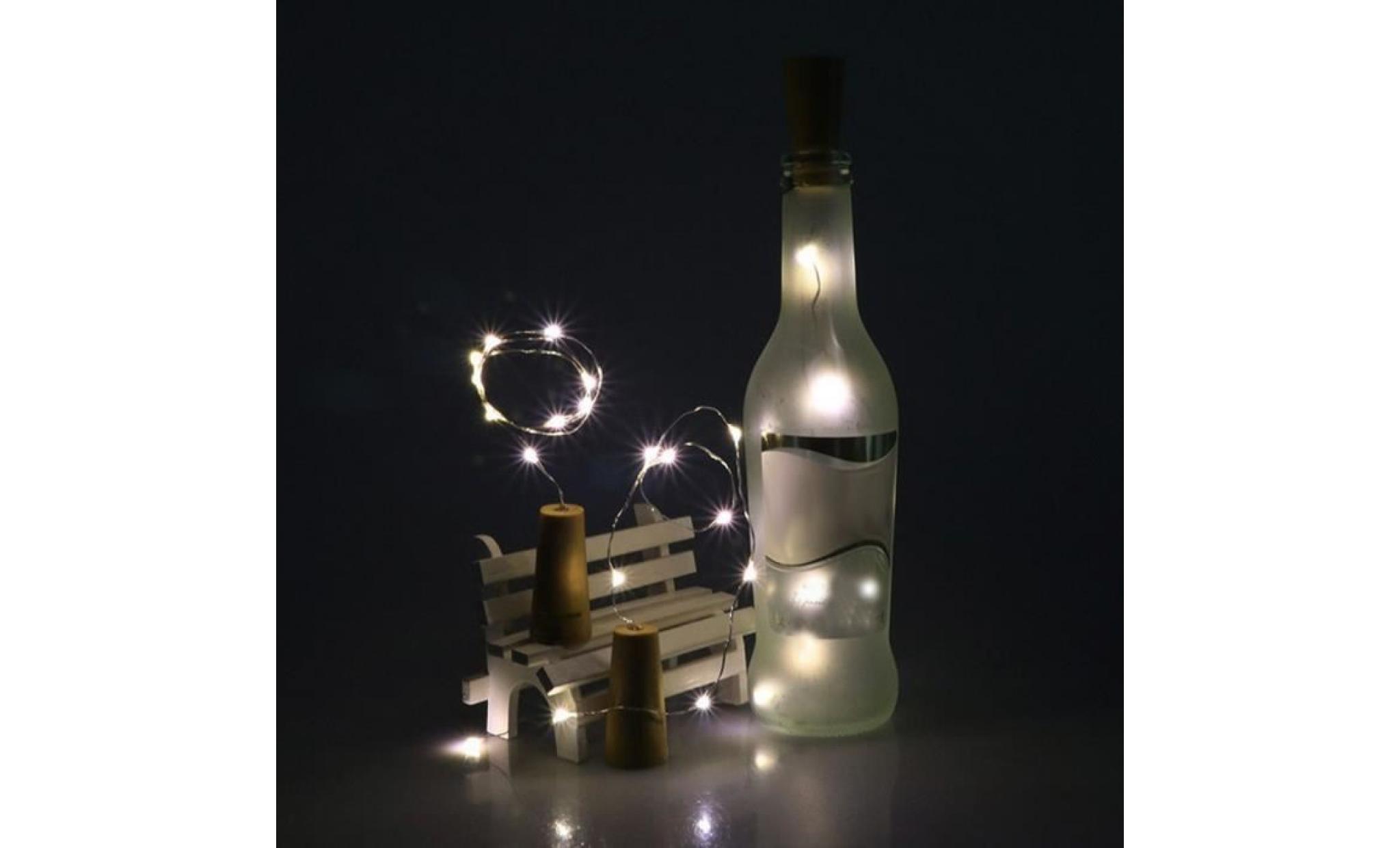 1pc 2m solaire cork bouteille de vin bouchon de fil de cuivre de lumières de fée lampes li726@