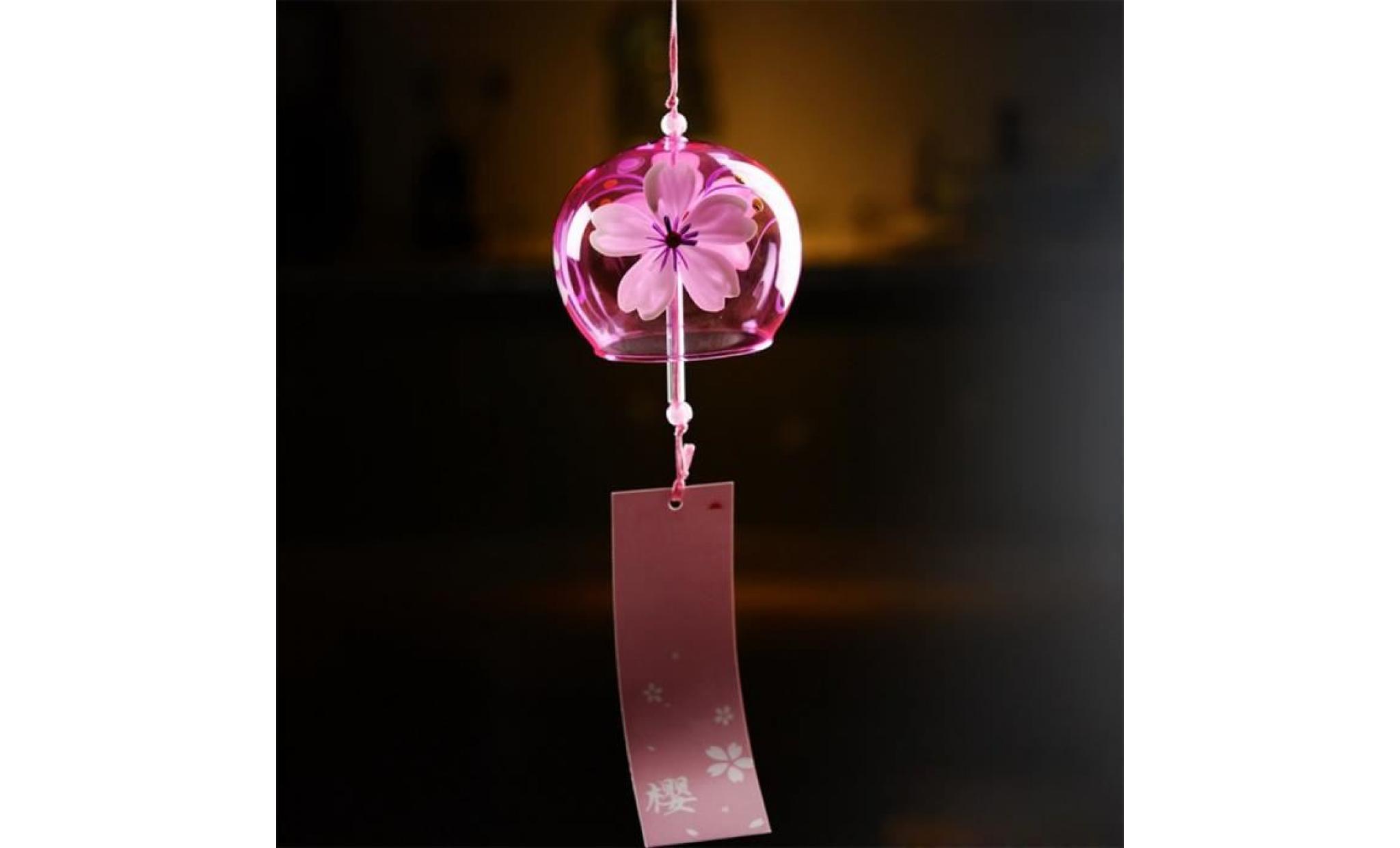 1pc date japonais style mode verre vent carillon suspendus décor maison verre vent cloches pas cher