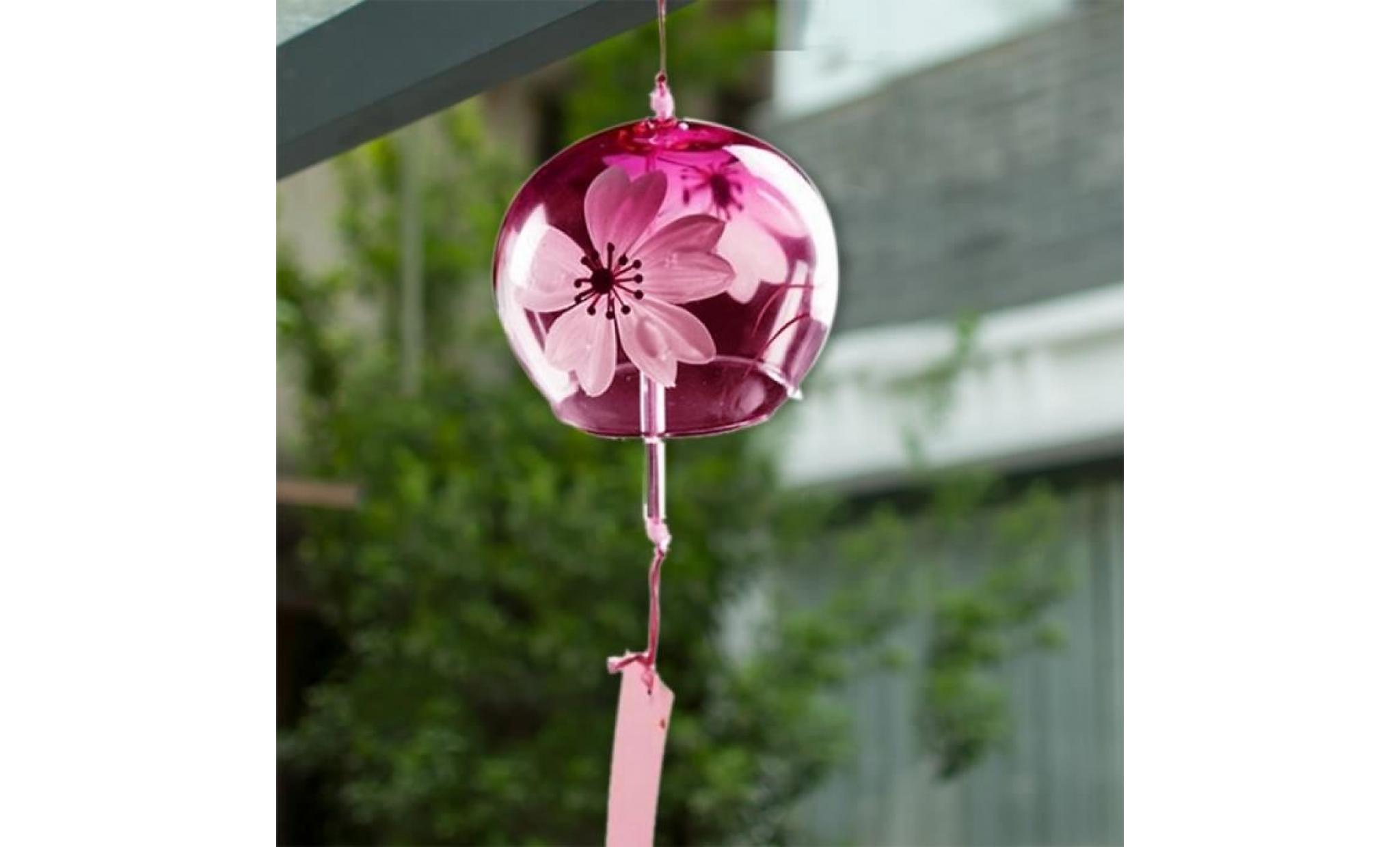 1pc date japonais style mode verre vent carillon suspendus décor maison verre vent cloches pas cher