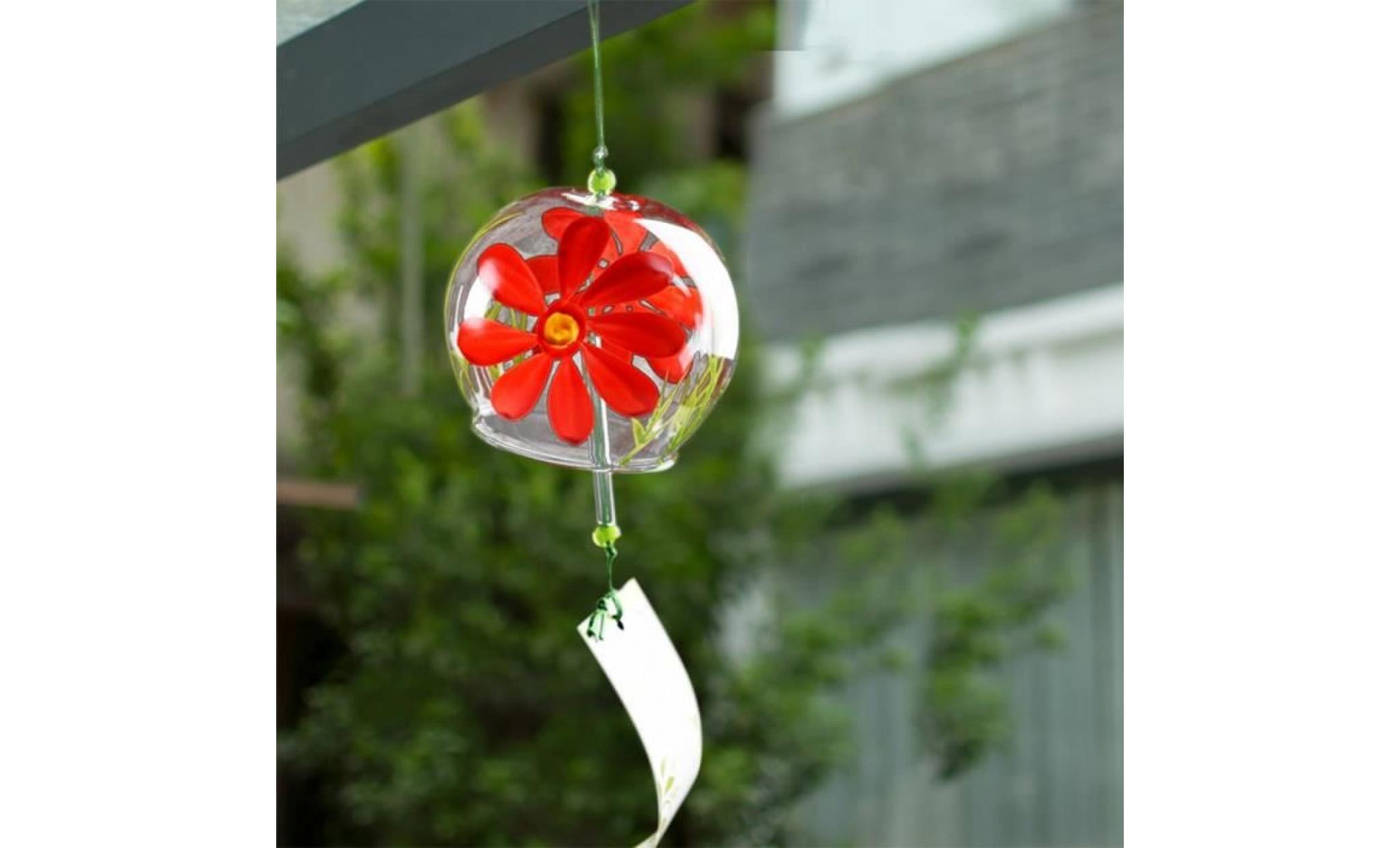 1pc date japonais style verre vent carillon suspendus décor maison verre vent cloches pas cher