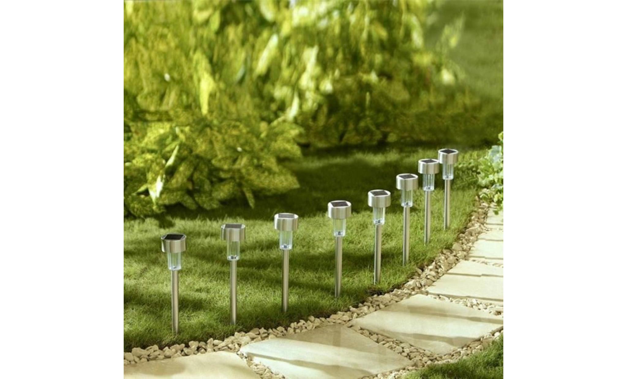 1pc lampe solaire led coloré en acier inoxydable pour jardin extérieur pelouse paysage lampe jiangzuo pas cher