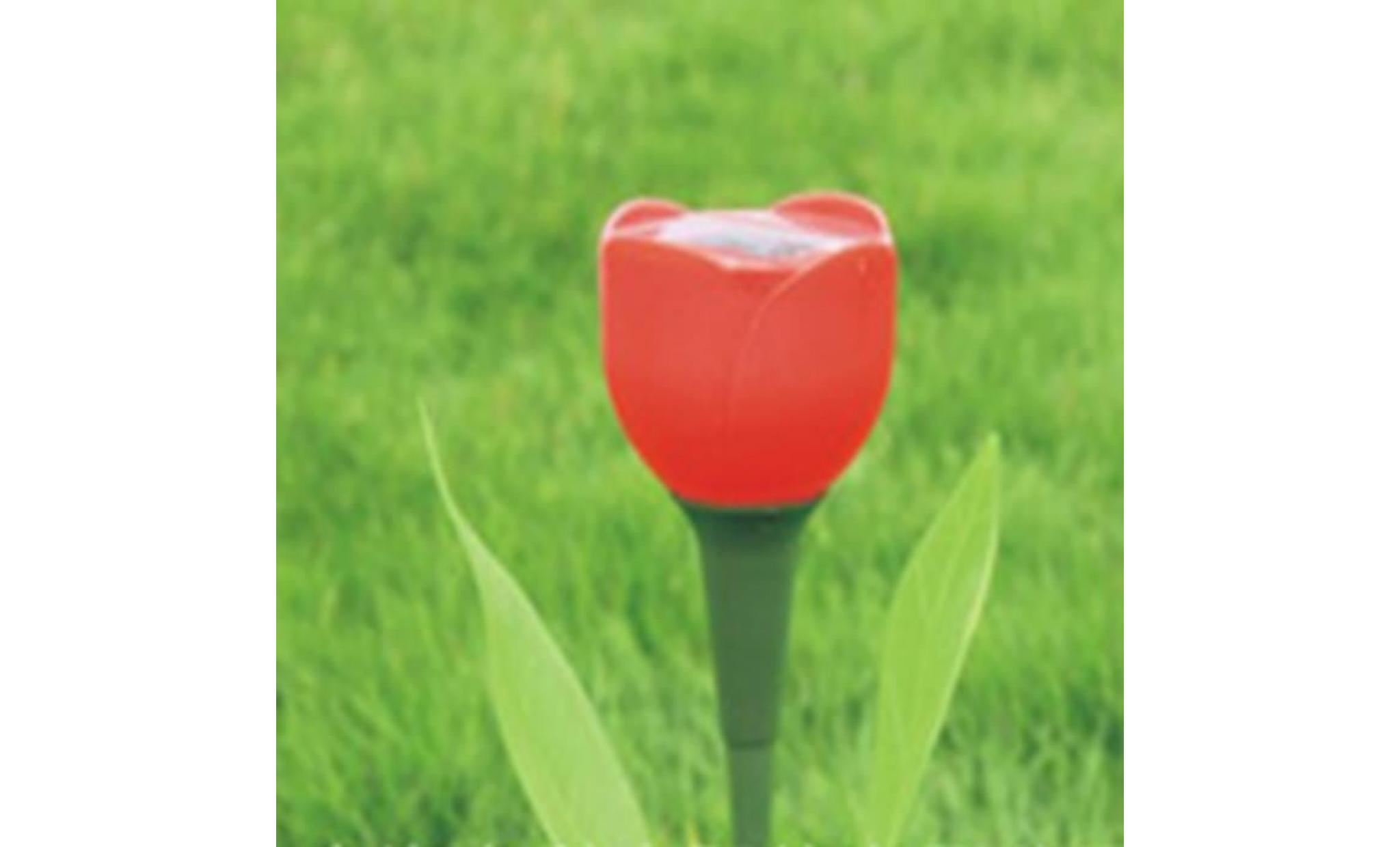 1pc mode rouge lumière de jardin solaire lumière de tulipe solaire pas cher