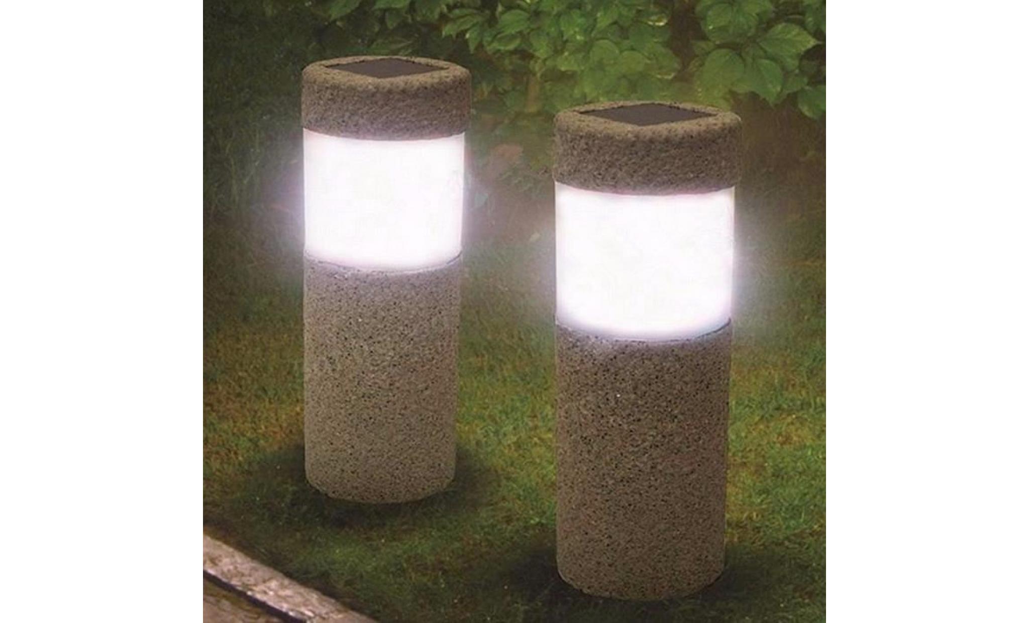 1pc solaire pilier blanc led solaire lumières extérieures jardin lumière lampe à gazon cour cour décoration lampe 5w