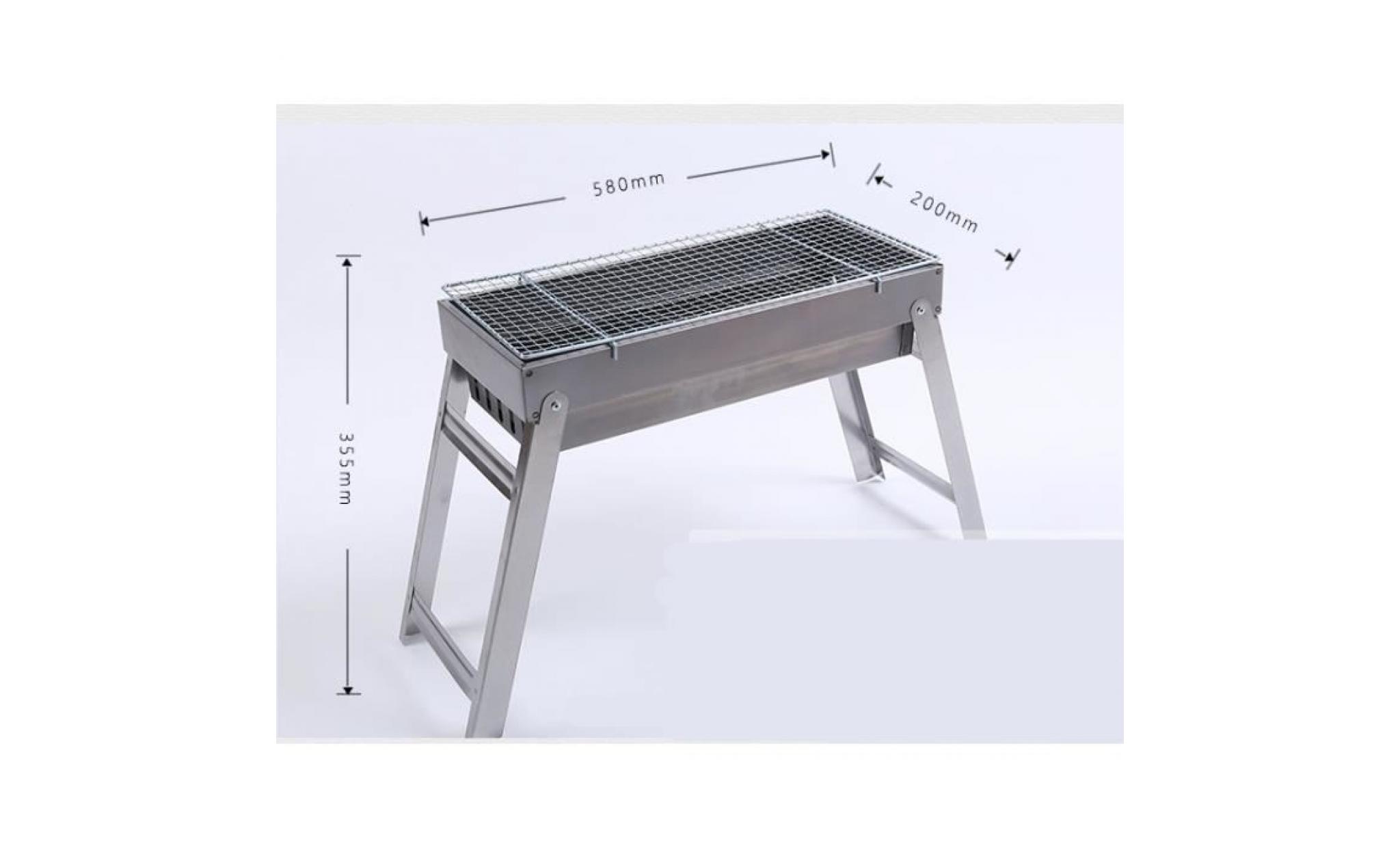 1pcs  bbq barbecue à charbon de table en acier inoxydable pliable four grille de cuisson pas cher