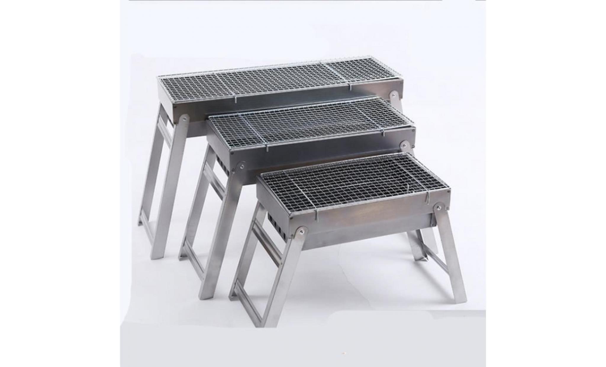 1pcs  bbq barbecue à charbon de table en acier inoxydable pliable four grille de cuisson pas cher