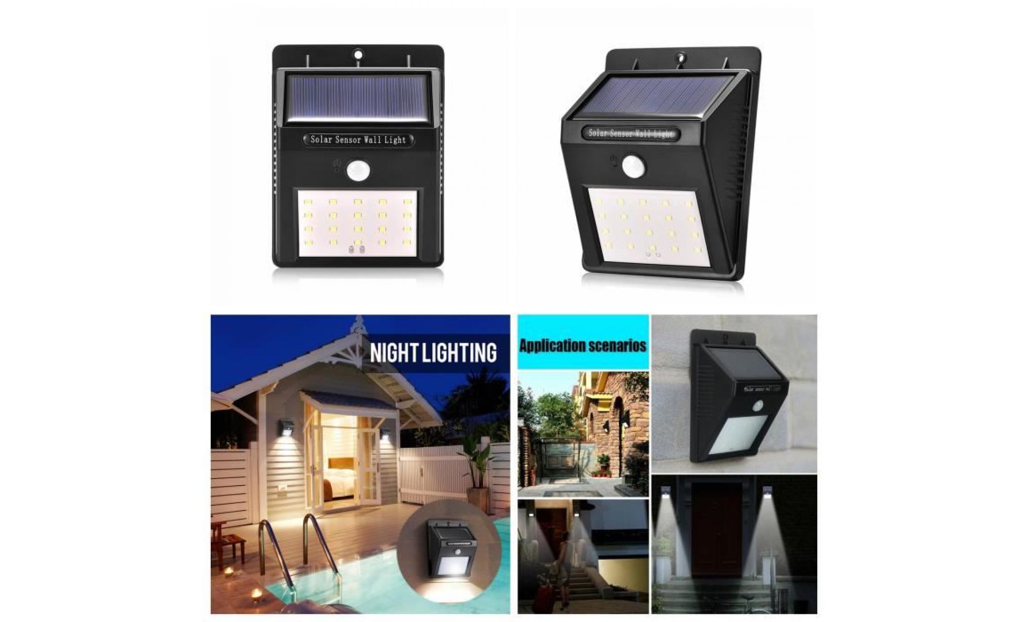 1pcs / set 20led imperméable à l'eau capteur solaire lumière contrôle des capteurs de corps humain