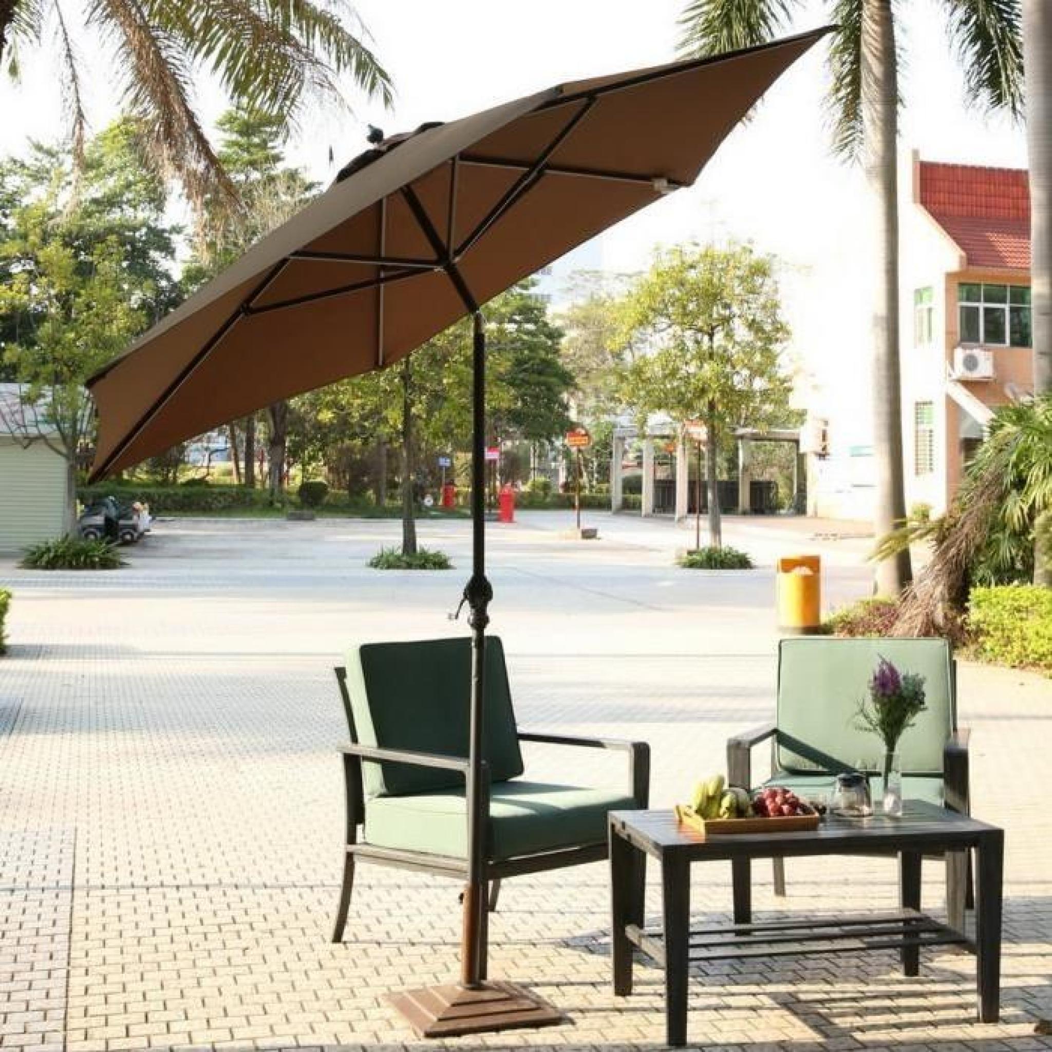 2,75 m 9ft parasol parapluie manuel réglable plage Patio extérieur Portable inclinable Tilt