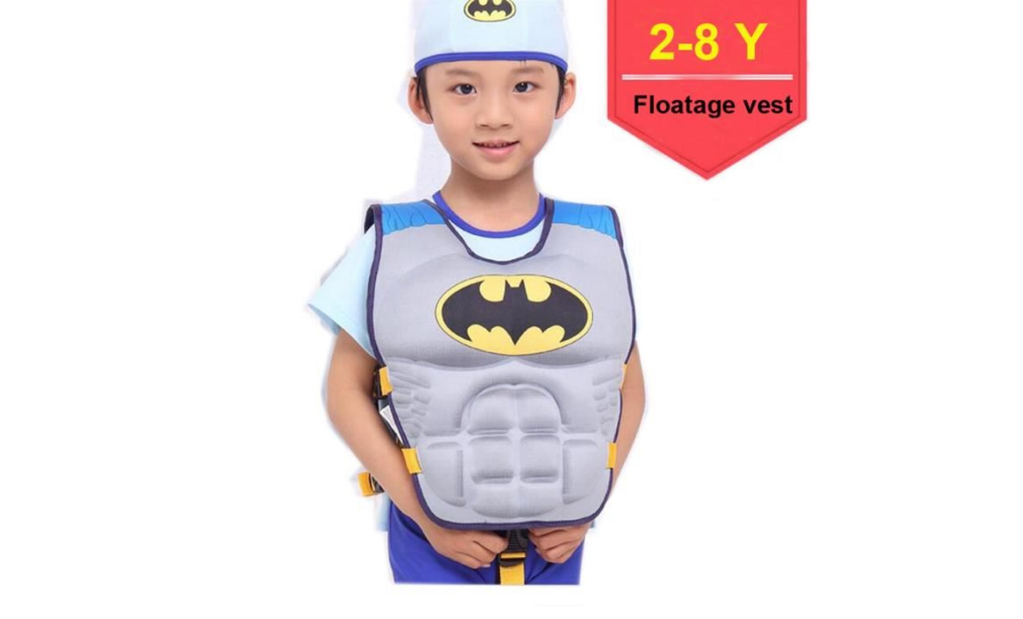 2-8 ans d'âge Batman enfant Swim Vest bébé Swim Entraîneur Float Maillot gonflable Swim Accessoires