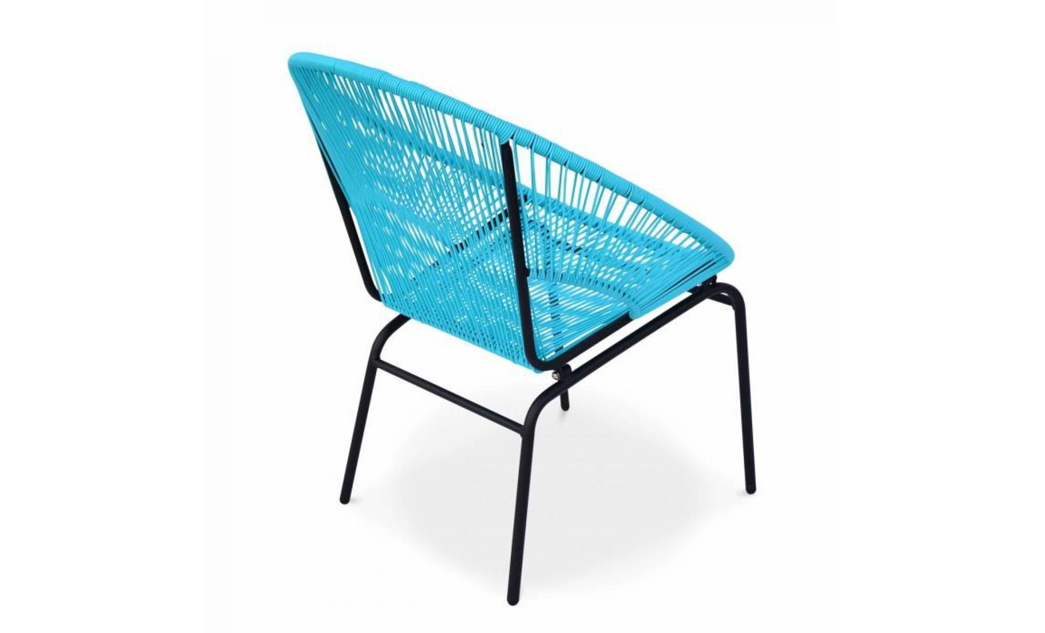 2 fauteuils design   mexico turquoise   fauteuils design cordage pvc par lot de 2 pas cher