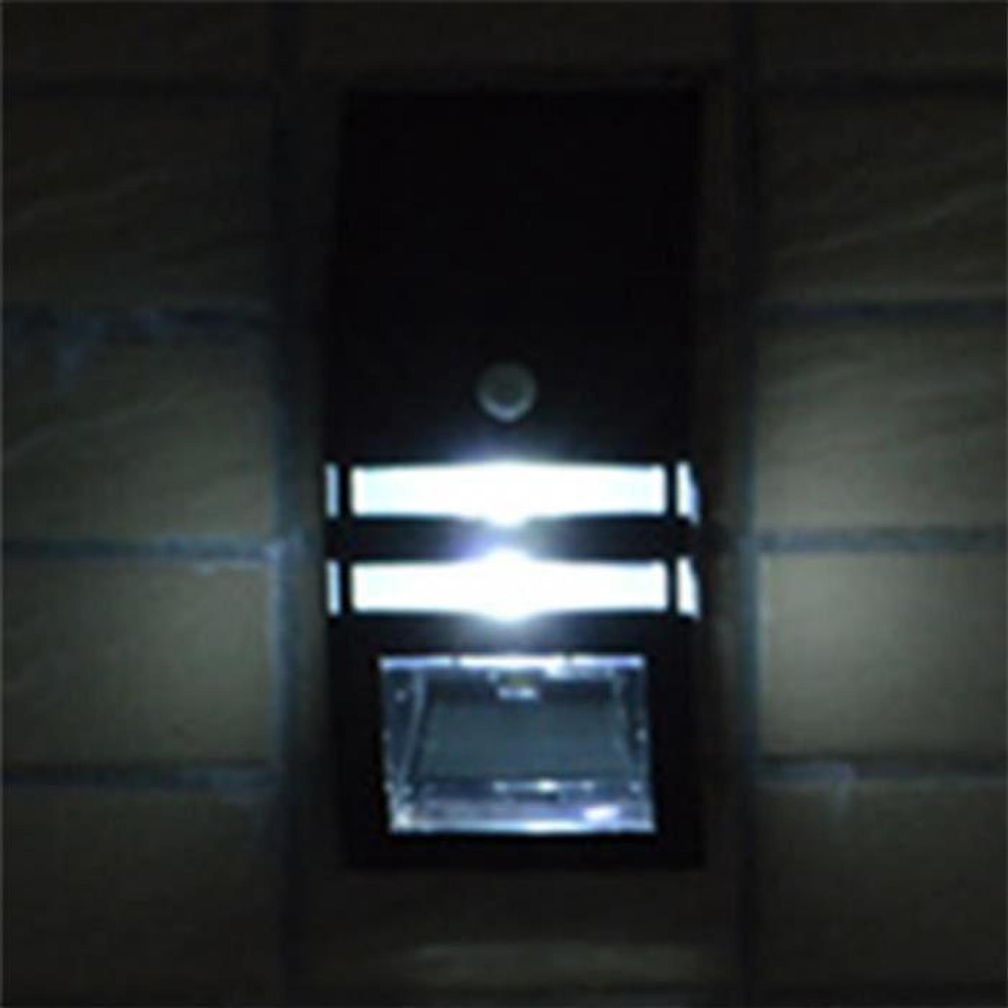 2 LED Lampe Energie Solaire PIR Mouvement Capteur Etanche Mur Jardin Lumière Noir et Blanc pas cher