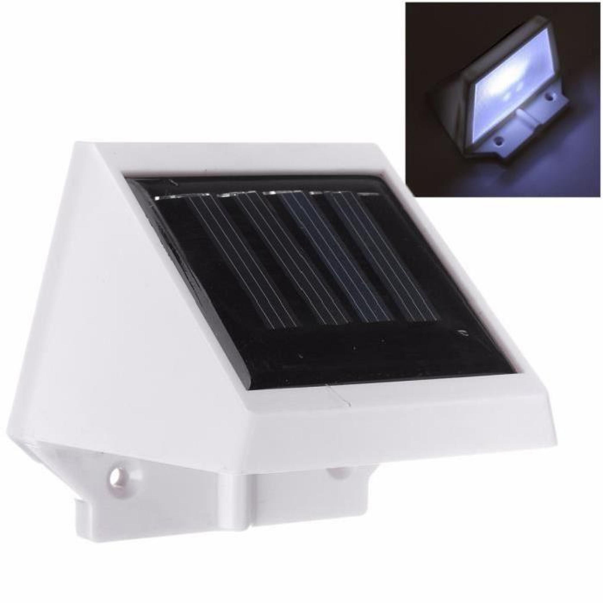 2 LED Lumière Solaire Capteur Détecteur de Mouvement Escalier Jardin Extérieur Mur Blanc chaud