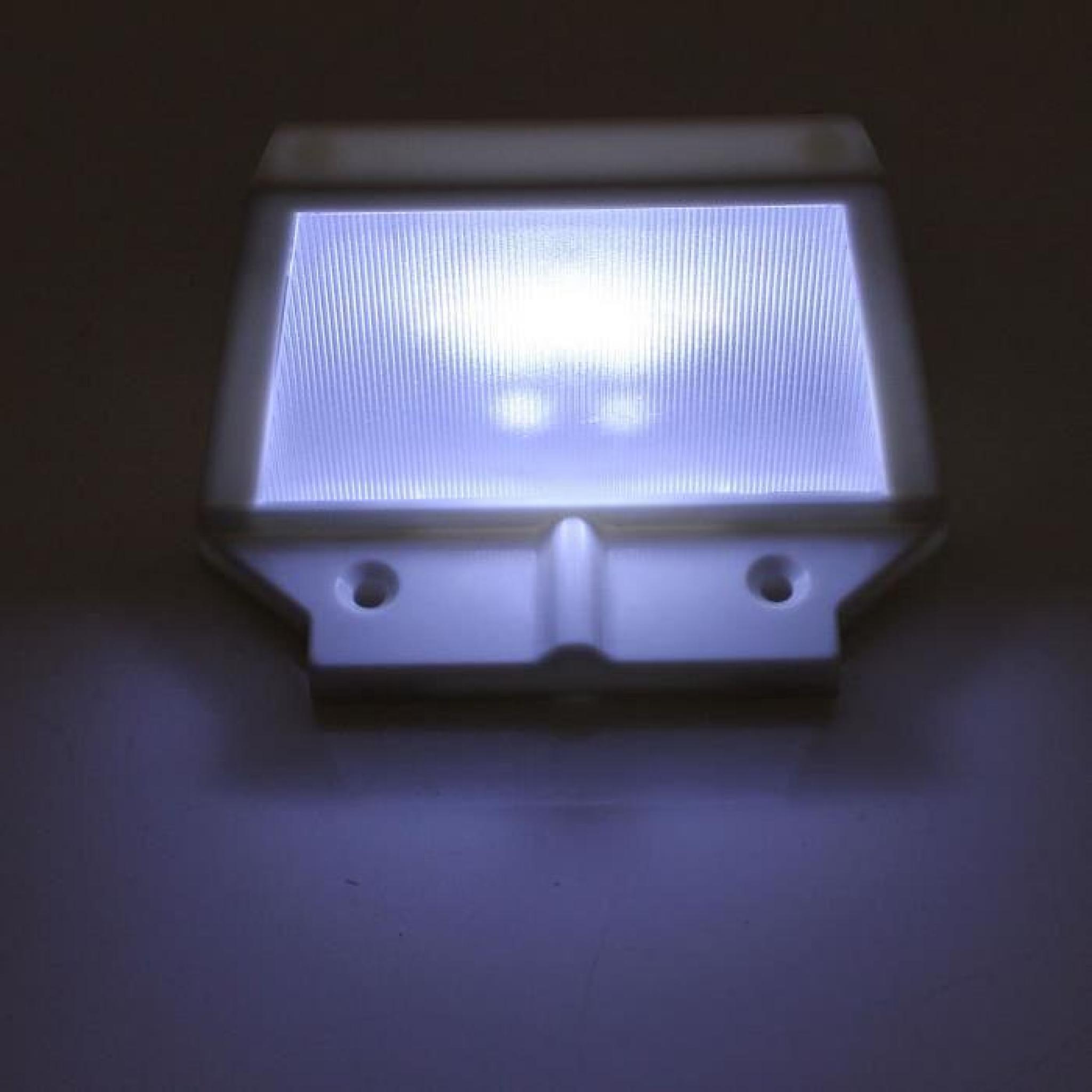 2 LED Lumière Solaire Capteur Détecteur de Mouvement Escalier Jardin Extérieur Mur Blanc chaud pas cher