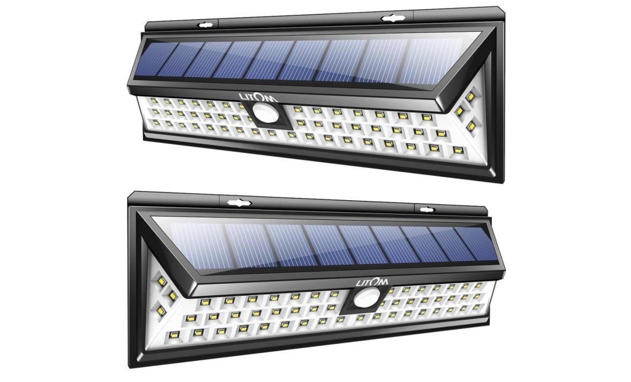 [2 pack 54 led] lampe solaire à détecteur de mouvement%2c Éclairage de sécurité à grand angle solaires de mur Étanche ip65