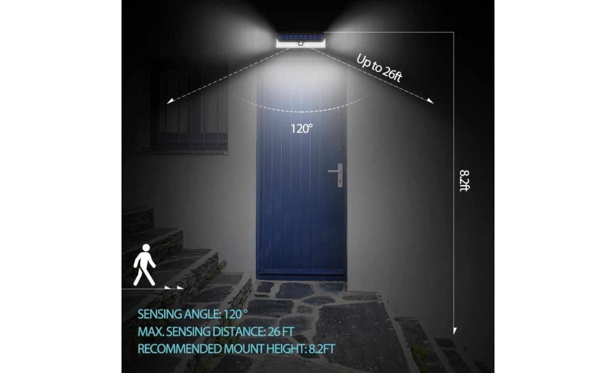 [2 pack 54 led] lampe solaire à détecteur de mouvement%2c Éclairage de sécurité à grand angle solaires de mur Étanche ip65 pas cher