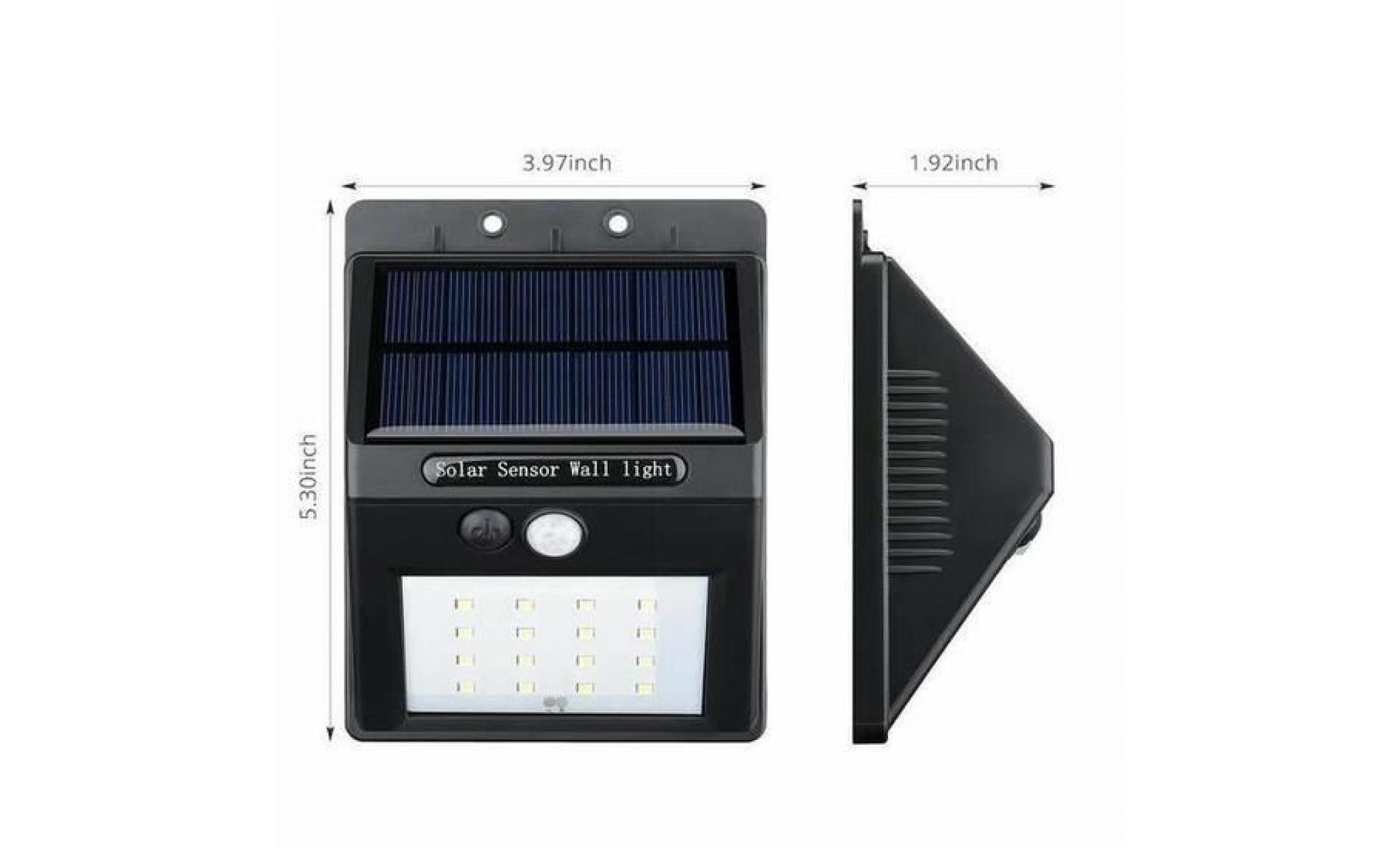 2 pcs 20led lampe solaire sans fil de sécurité fil avec détecteur de mouvement et à Énergie solaire pour zones pas cher