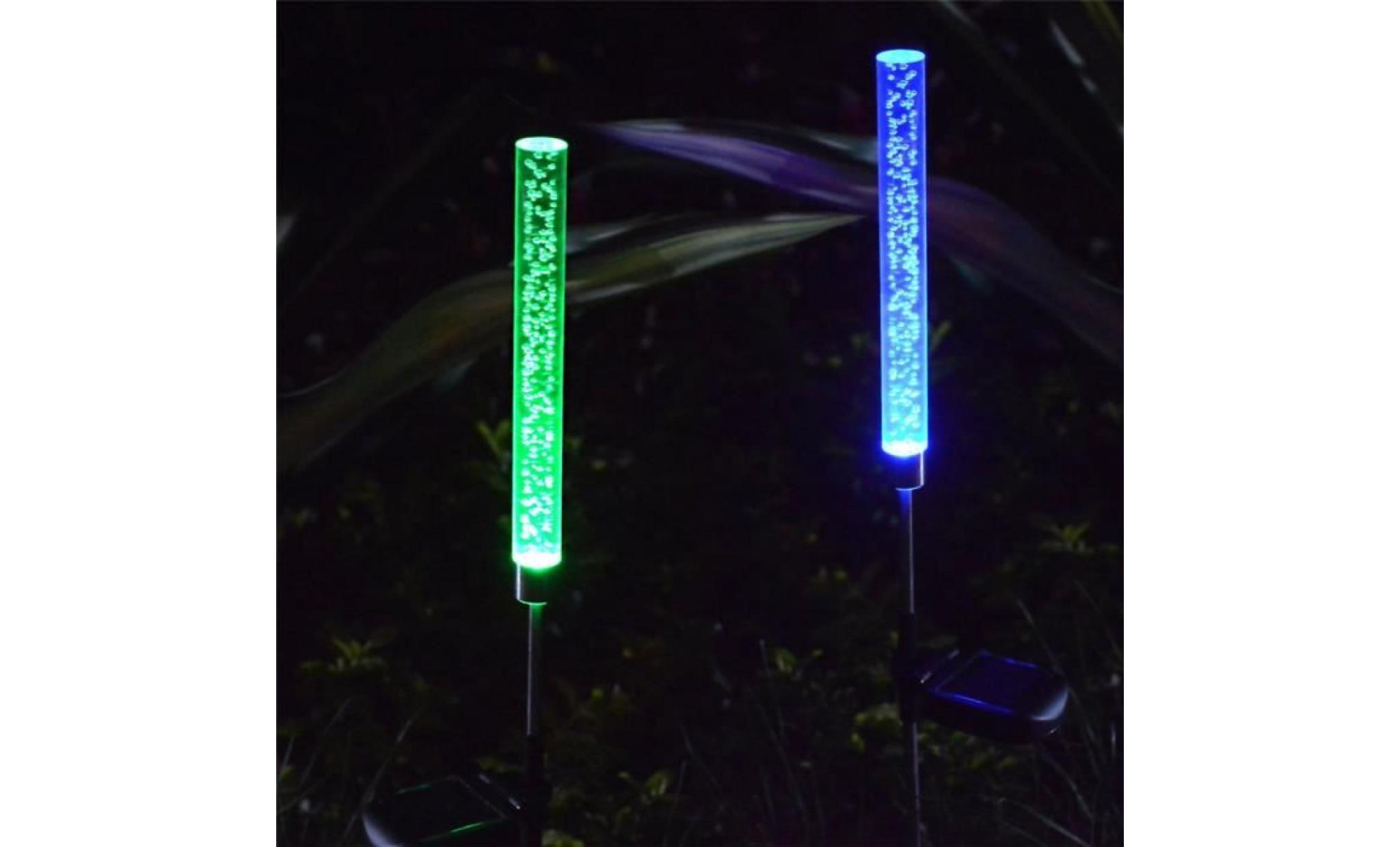 2 pcs led changement de couleur rvb bulle stake tube solaire lampes de jardin lumières bâton li529@ pas cher