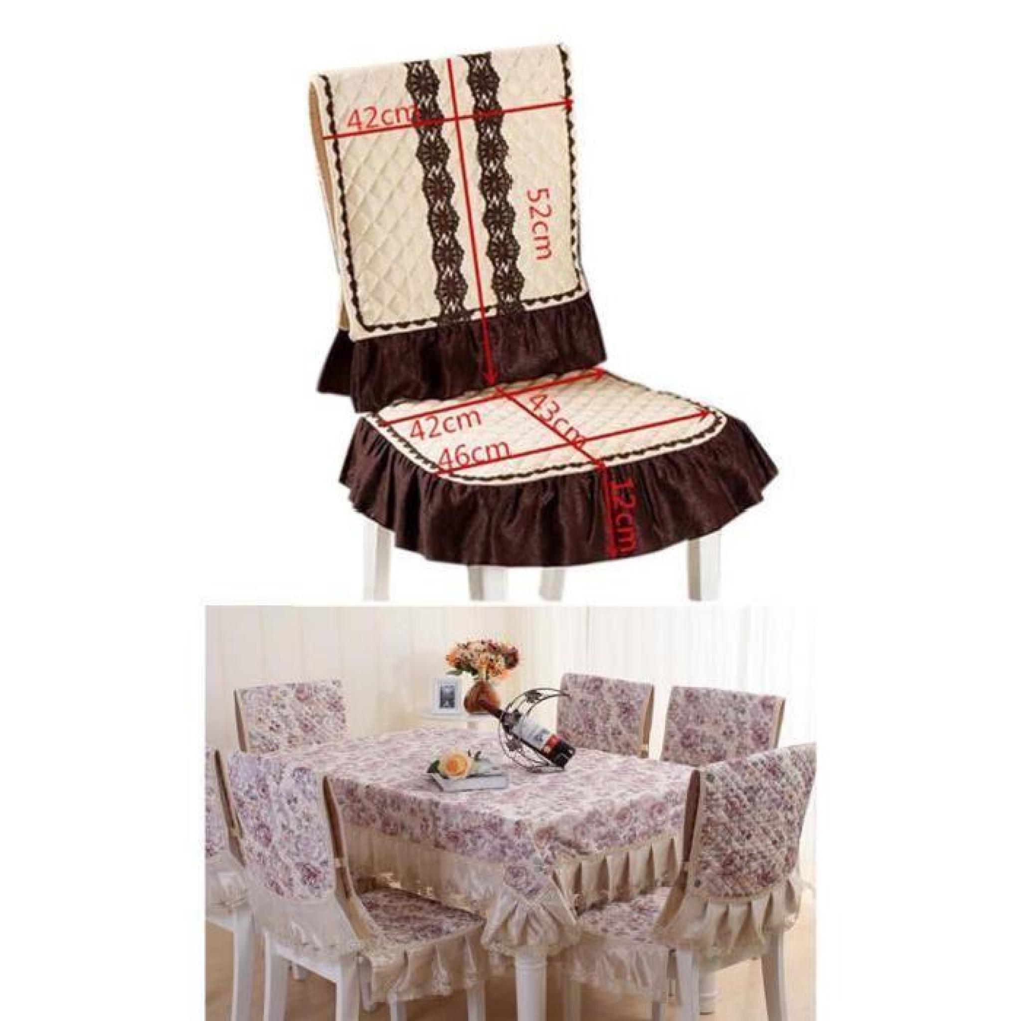 2 pièces classique housse fauteuil/coussin de chaise, floral pourpre pas cher