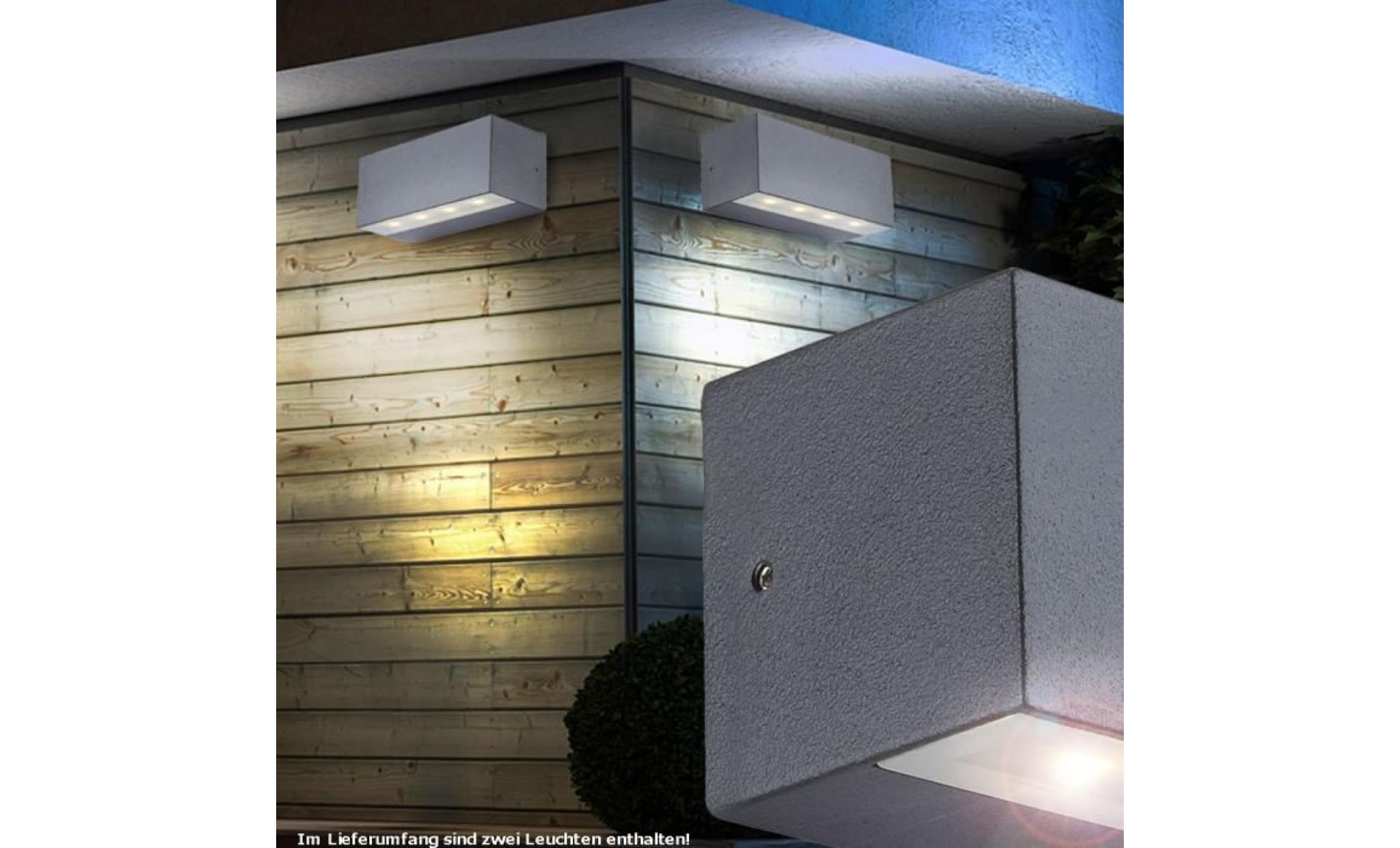 2 x applique 4 watts luminaire mural ip44 terrasse lampe extérieur aluminium globo 34152 pas cher