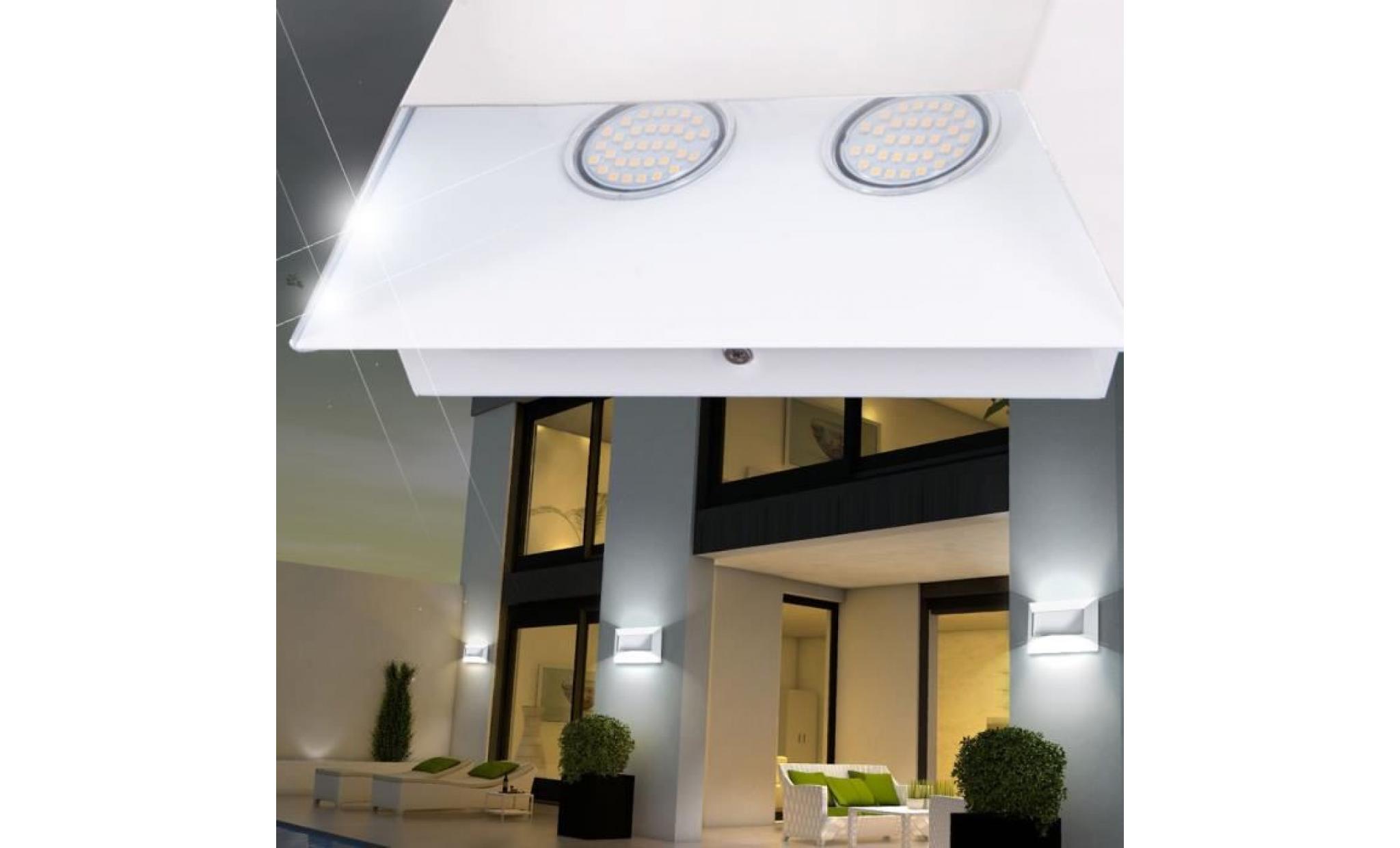 2 x applique del luminaire mural lampe led espace extérieur façade terrasse acier inoxydable pas cher