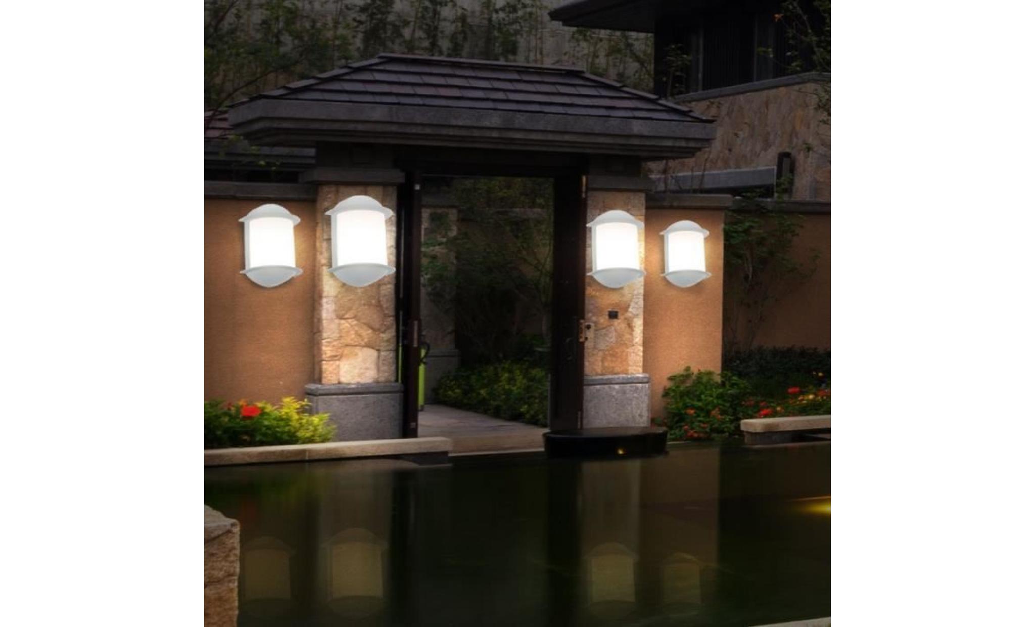 2 x applique led 7 watts luminaire mural lampe del jardin aluminium ip44 éclairage terrasse pas cher