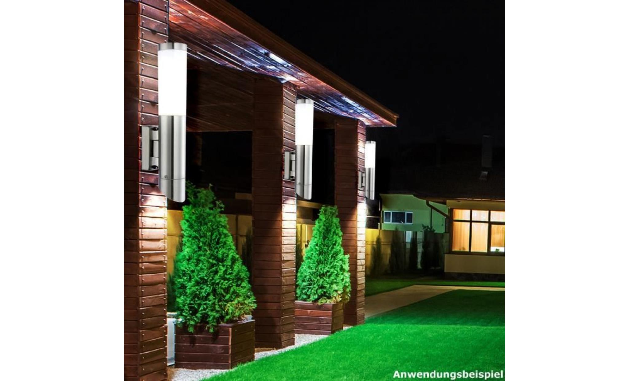 2 x applique luminaire mural acier inoxydable espace extérieur éclairage ip44 jardin terrasse pas cher
