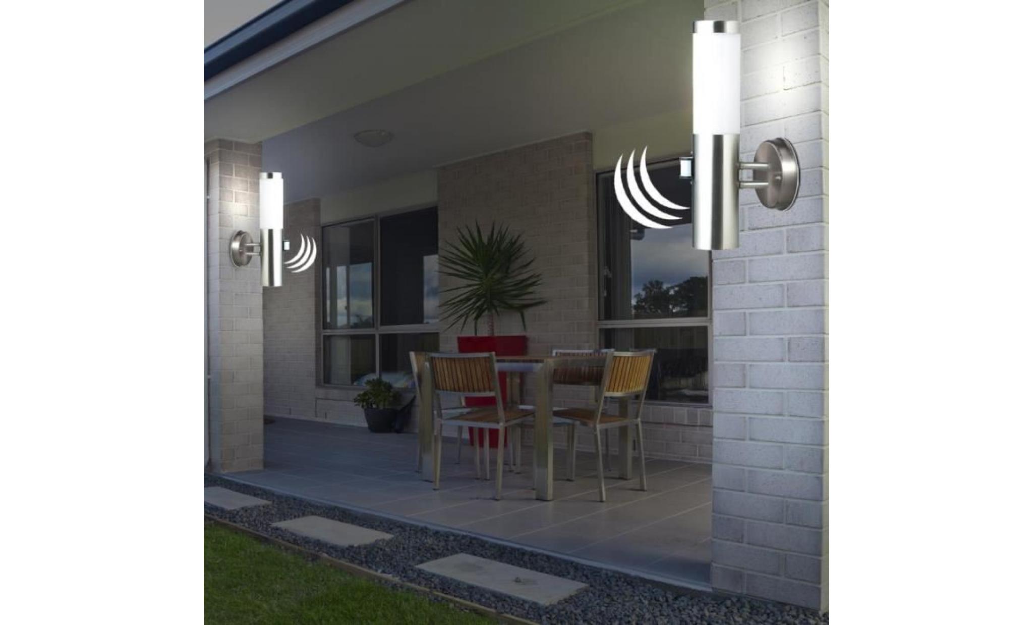 2 x applique luminaire mural espace extérieur acier inoxydable jardin éclairage terrasse pas cher