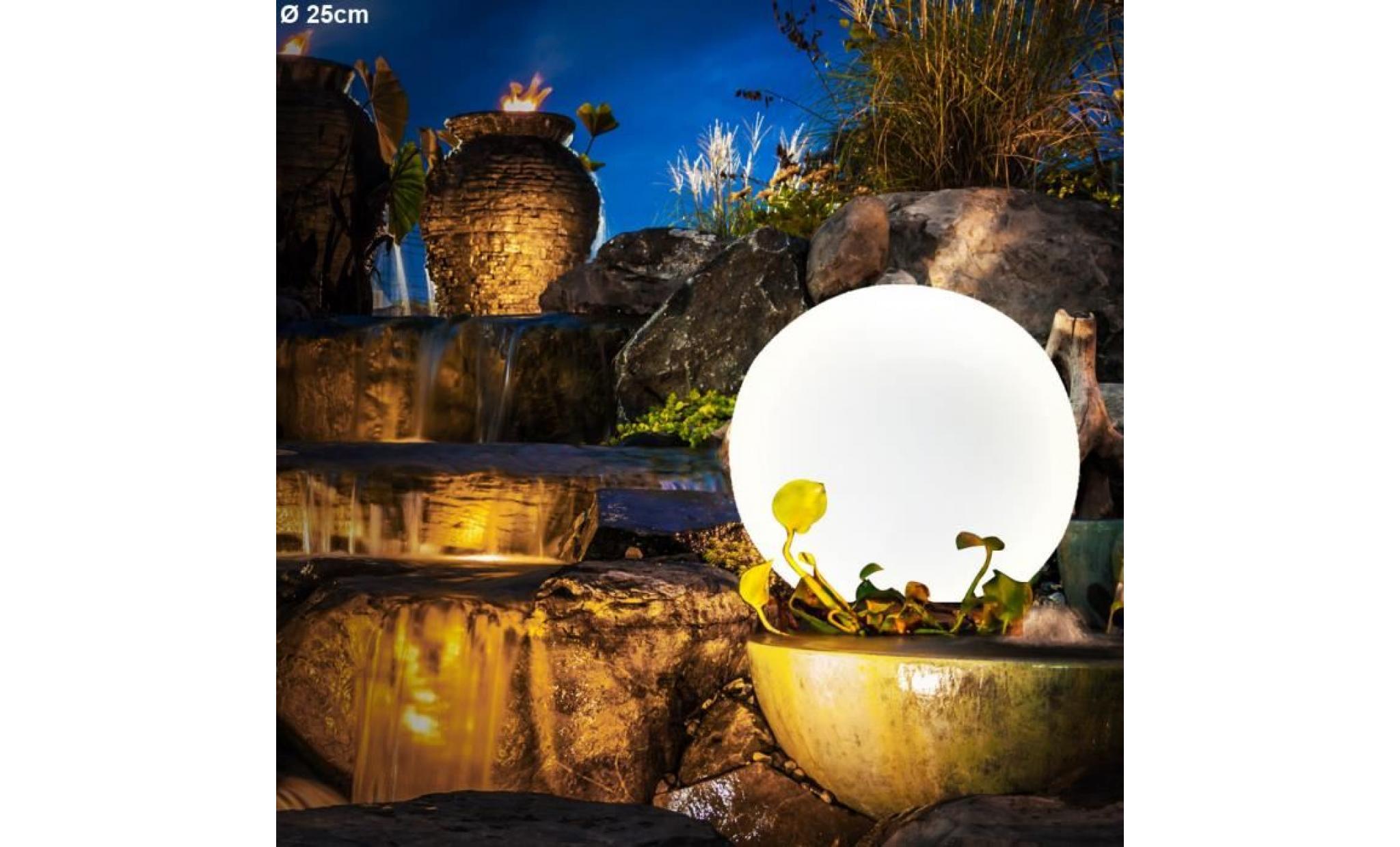 2 x boule lumineuse brochette jardin terrasse éclairage décoration ip44 espace extérieur pas cher