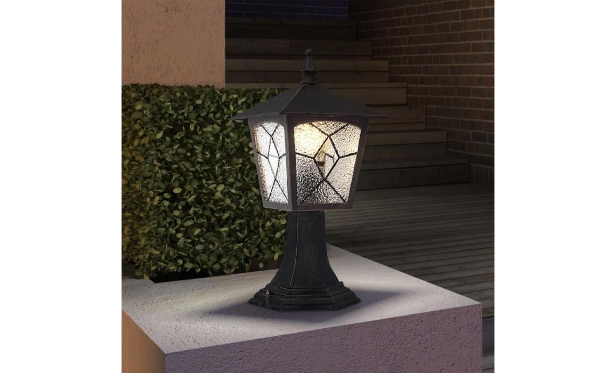 2 x luminaire extérieur jardin terrase lanterne lampadaire éclairage aluminium rusé ip44 pas cher